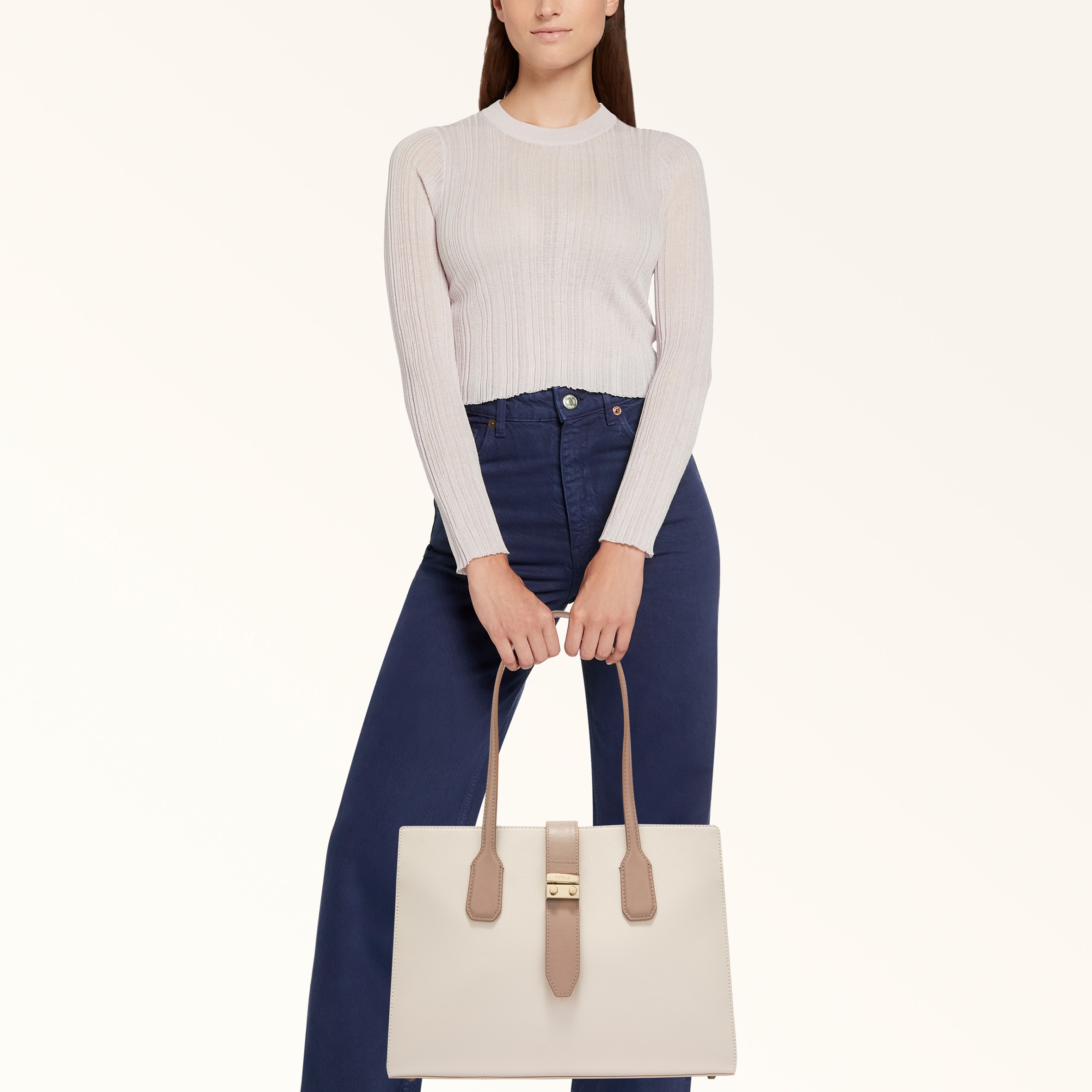 Tote M PERLA e+STUCCO GRAY Furla Metro | Furla US