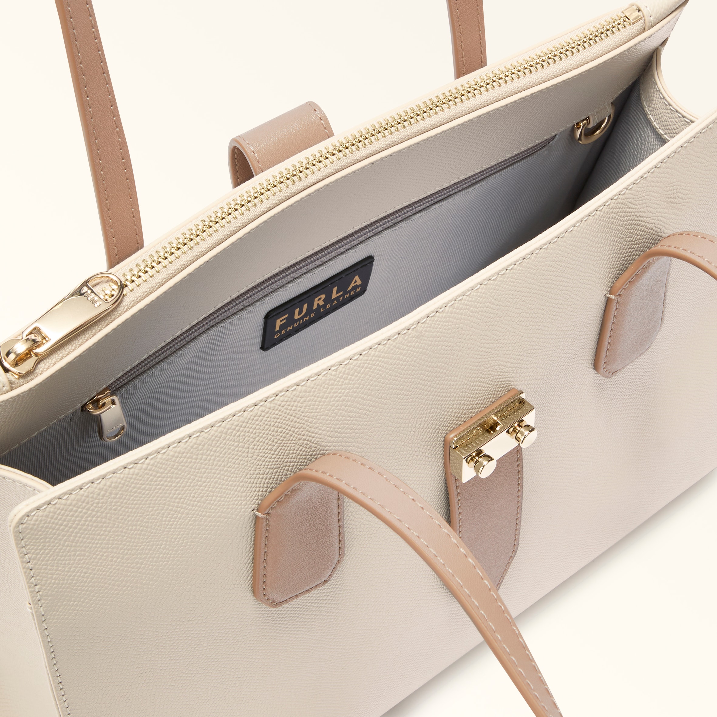 Tote M PERLA e+STUCCO GRAY Furla Metro | Furla US