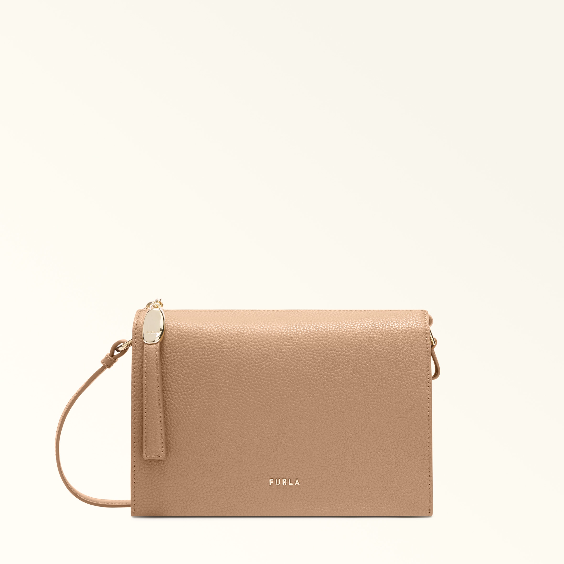 Furla Beige Ofelia Crossbody Mini Deserto Keria Grained Calf Leather + Sidney Calf Leather Woman
