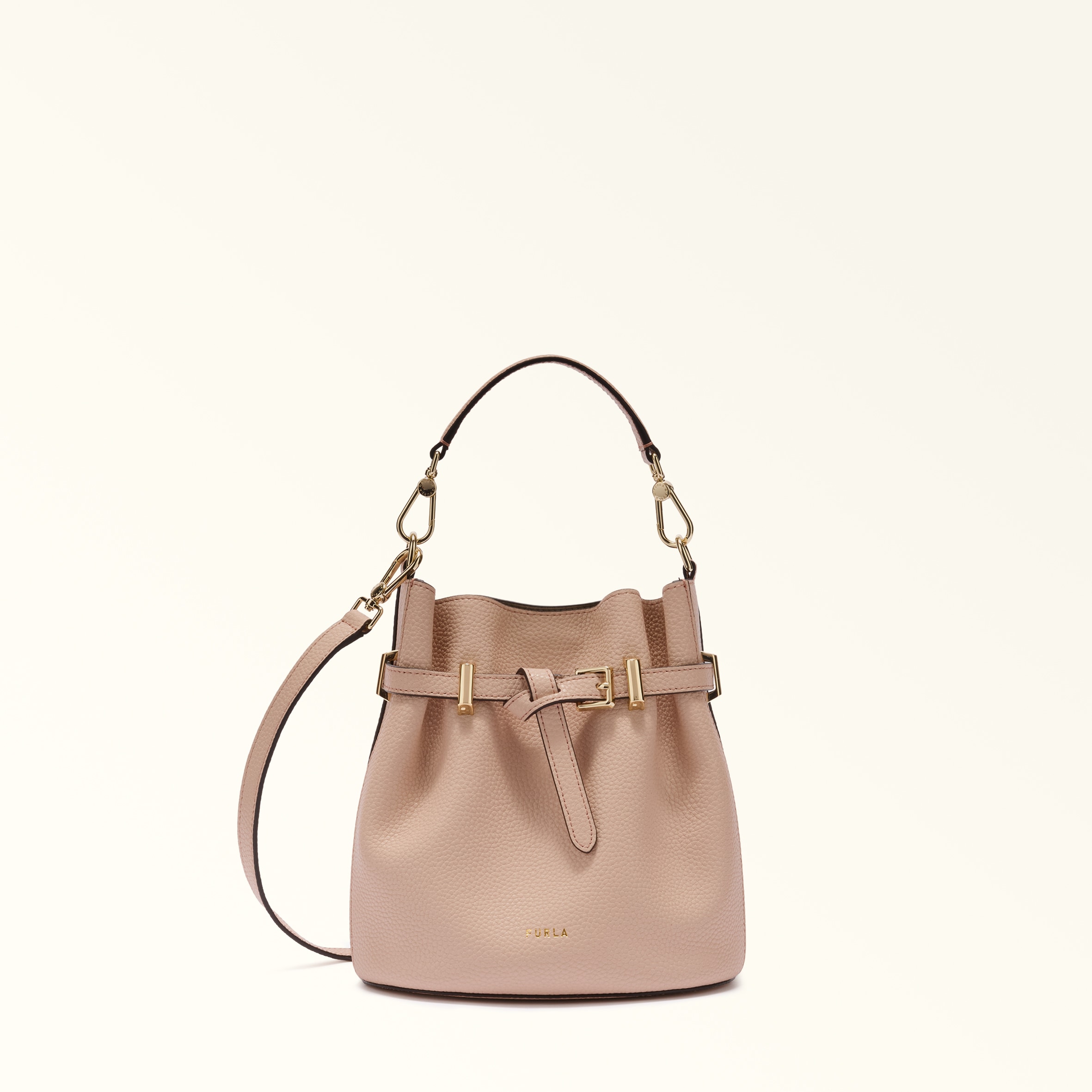 Furla Pink Aura Mini Bag Anemone Keria Grained Calf Leather Woman