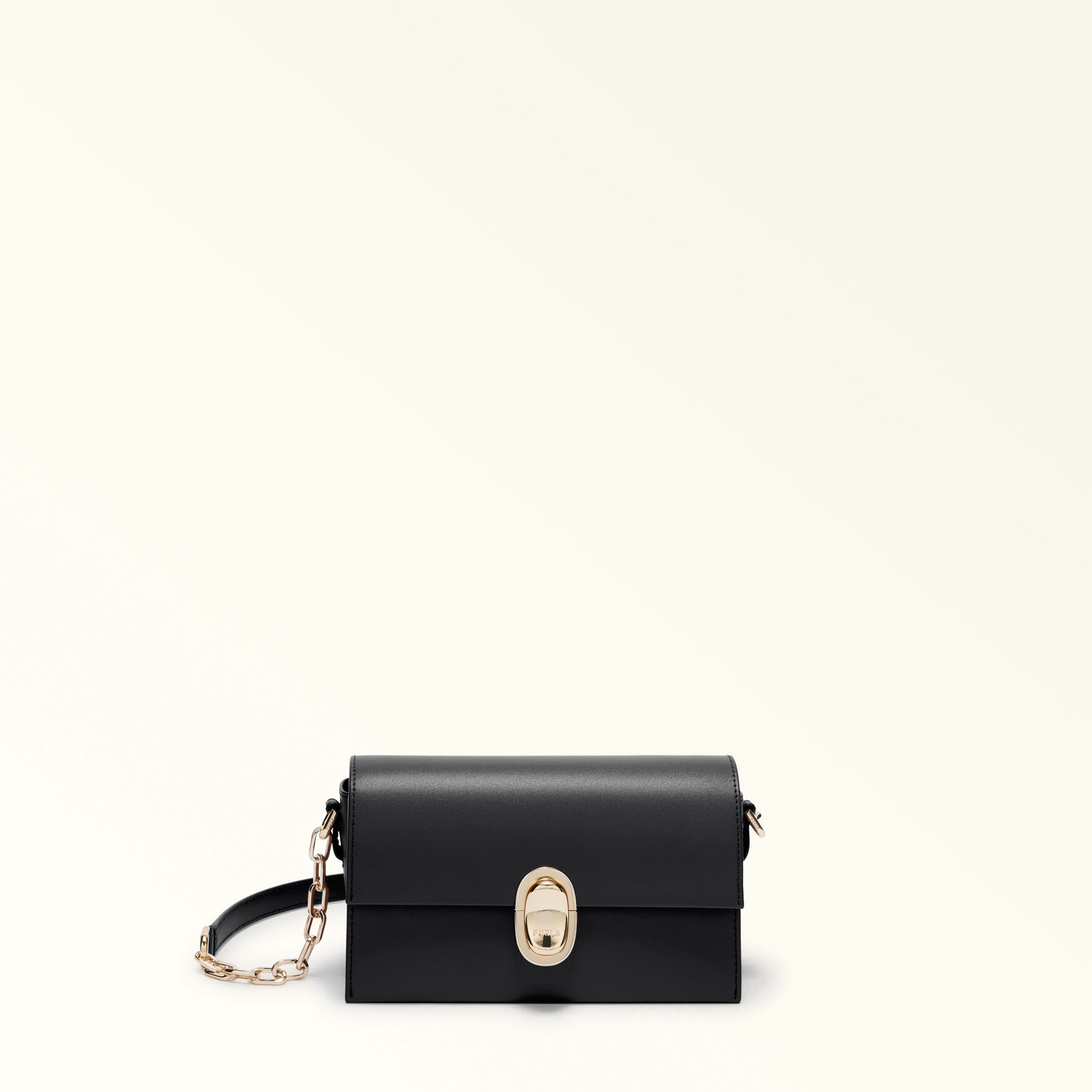 Furla Black Eclisse Crossbody Mini Nero Sidney Calf Leather Woman
