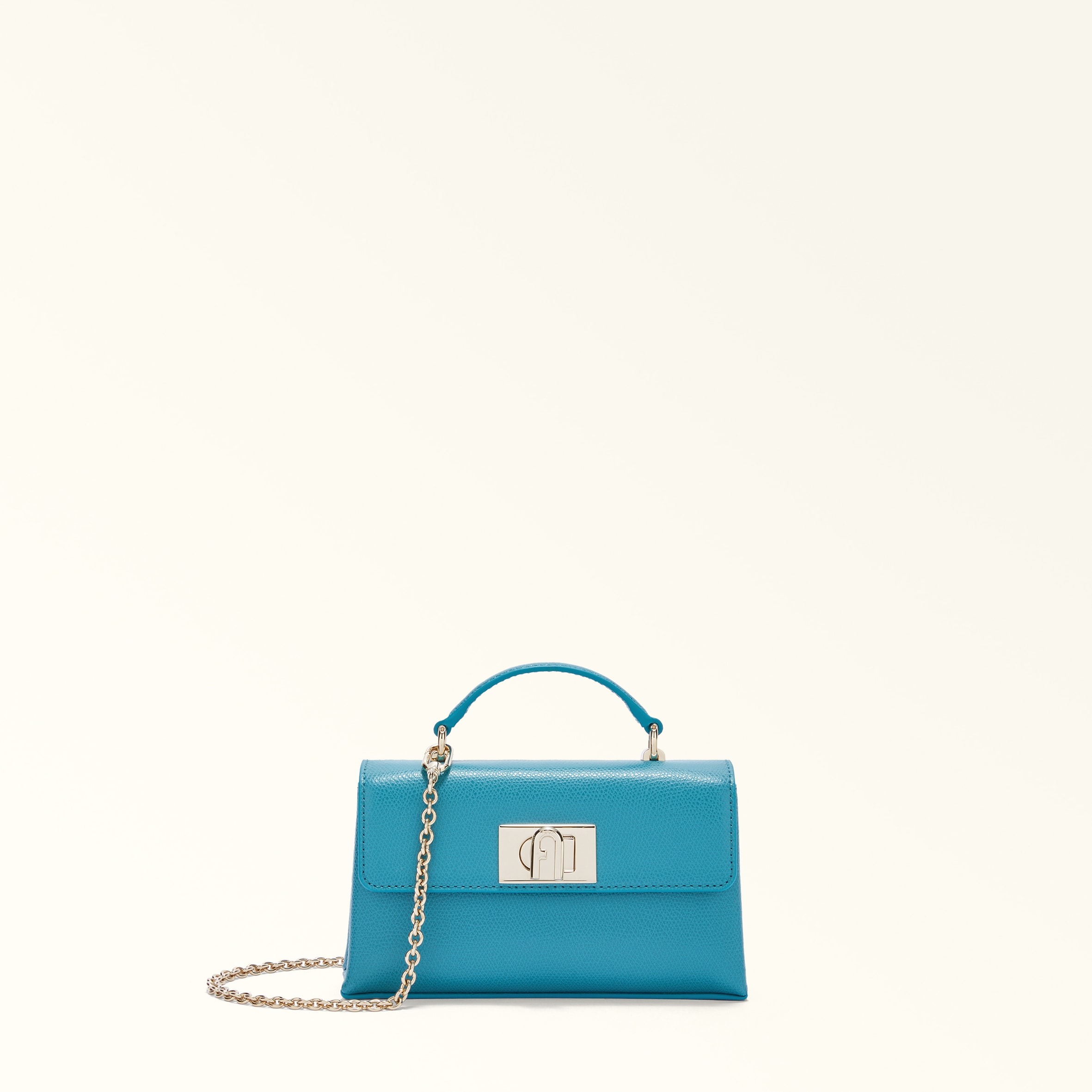 Furla 1927 Borsa Mini M Turchese A Blu Pelle Stampata Donna In Blue