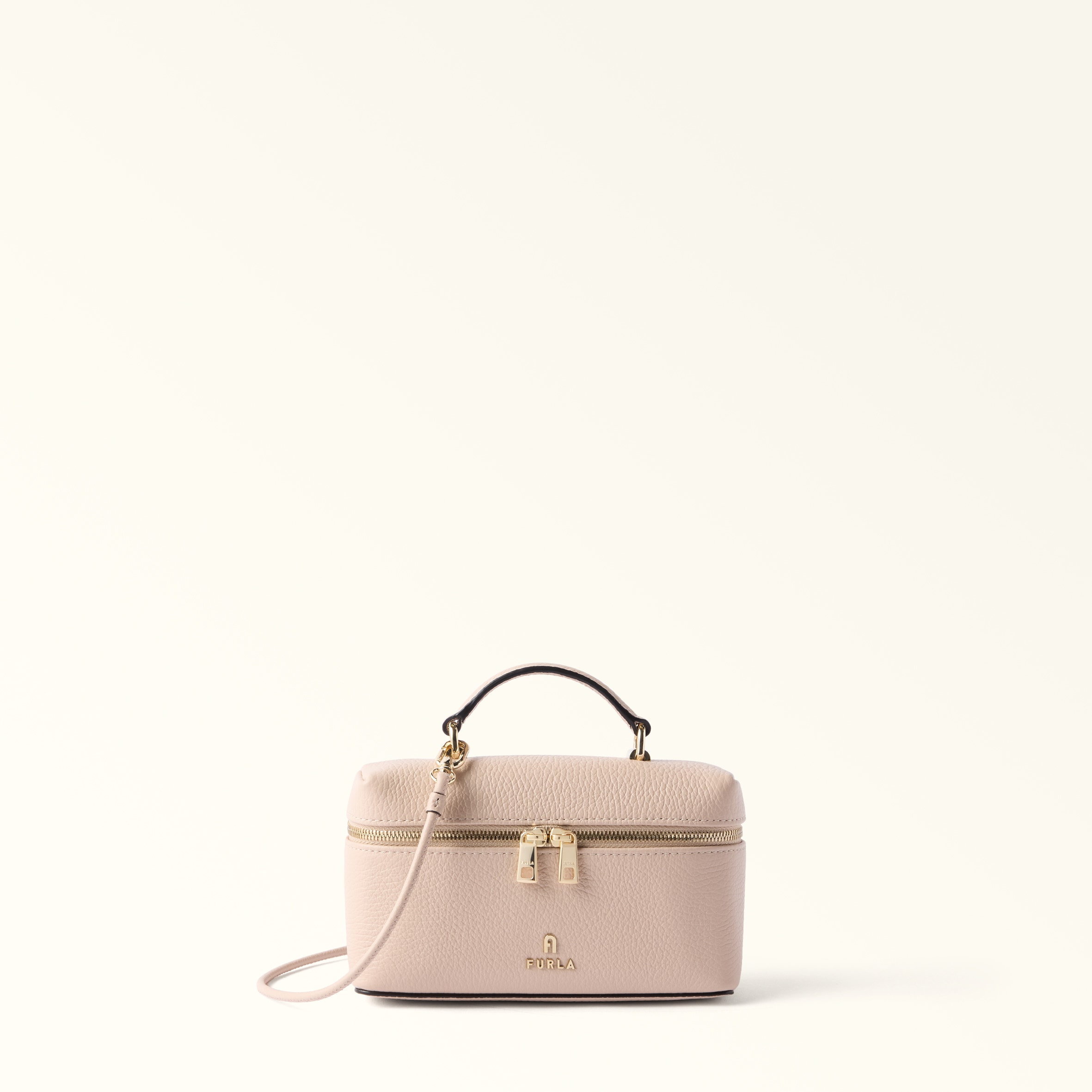Furla Beige Camelia Mini Bag Cotone G Grained Calf Leather Woman