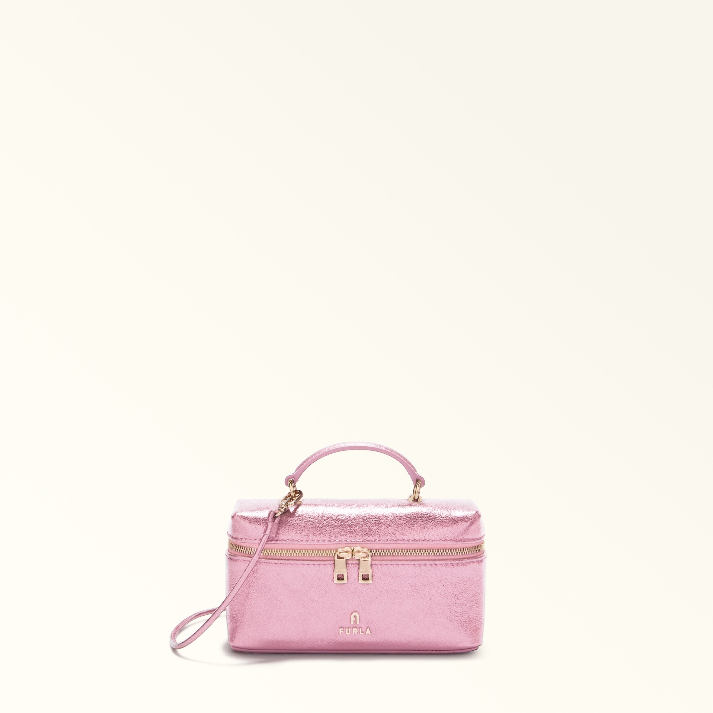 Furla Camelia Borsa Mini Sakura Rosa Pelle Di Vitello Piuma Metal Donna In Pink