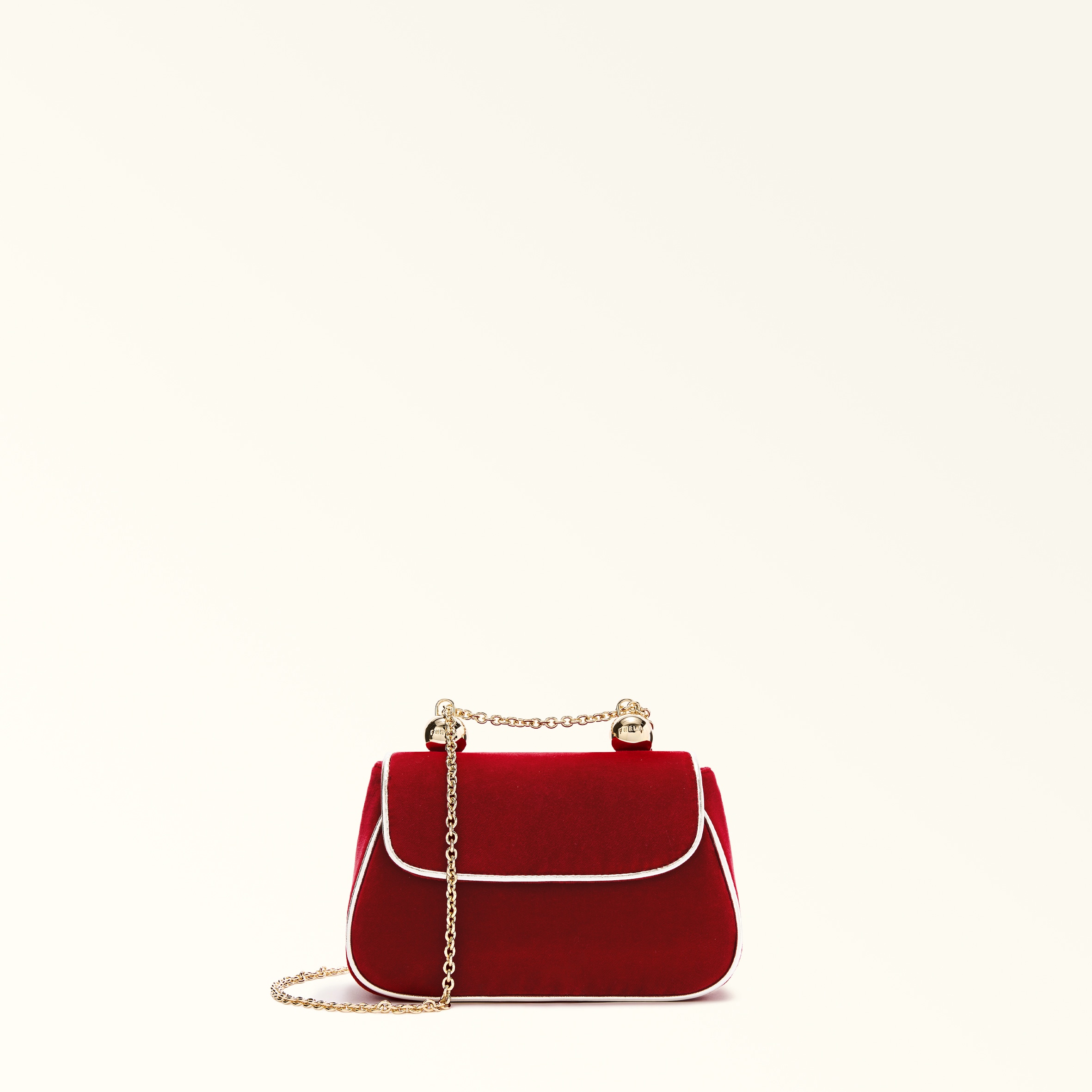 Furla Heather Borsa Mini Toni Lacca Velluto + Metallo Bordatura Donna