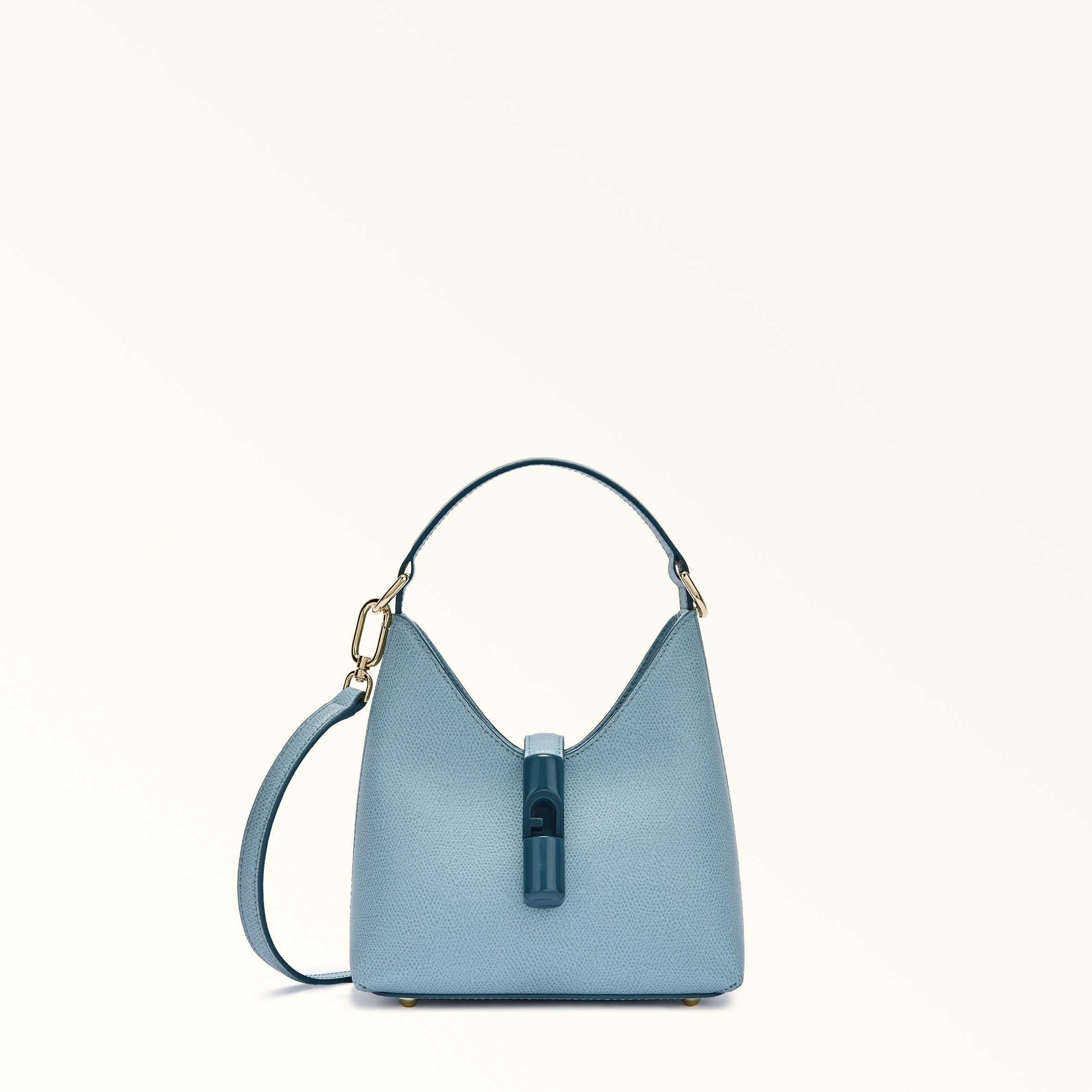 Furla Blue Iride Mini Bag M Carta Da Zucchero Textured Leather Woman
