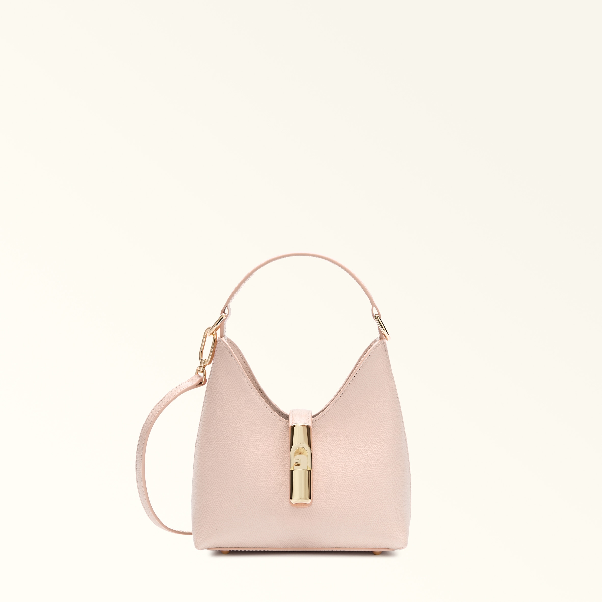 Furla Pink Iride Mini Bag Dusty Textured Leather Woman