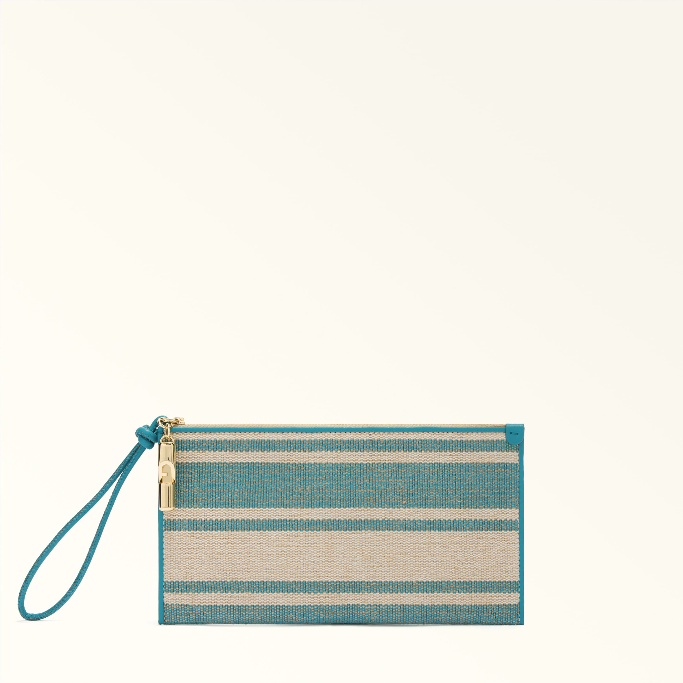 Furla Donna Iride Busta Toni Amatore Blue Multicolore Tessuto Canvas A Righe