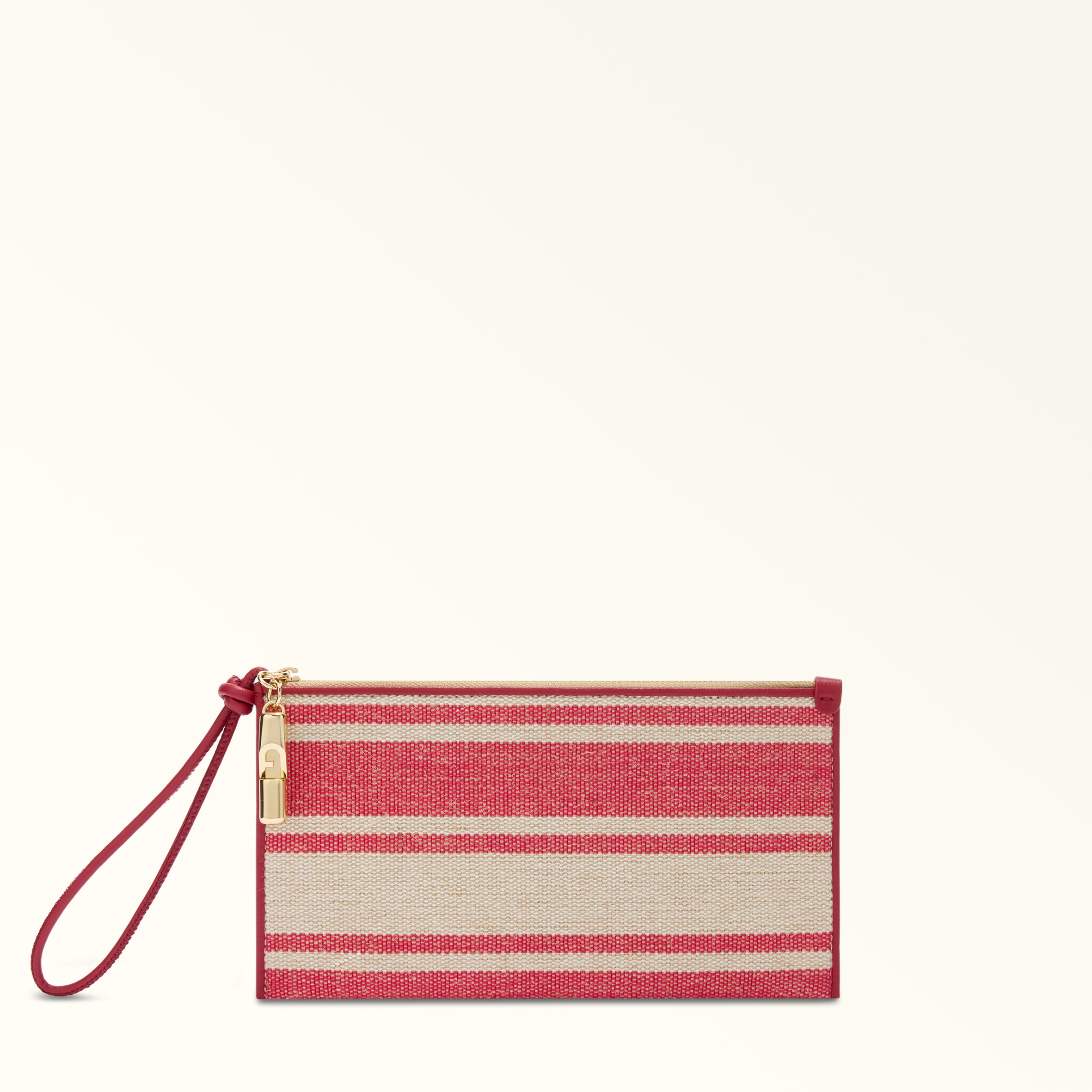 Furla Donna Iride Busta Xl Toni Lacca Multicolore Tessuto Canvas A Righe