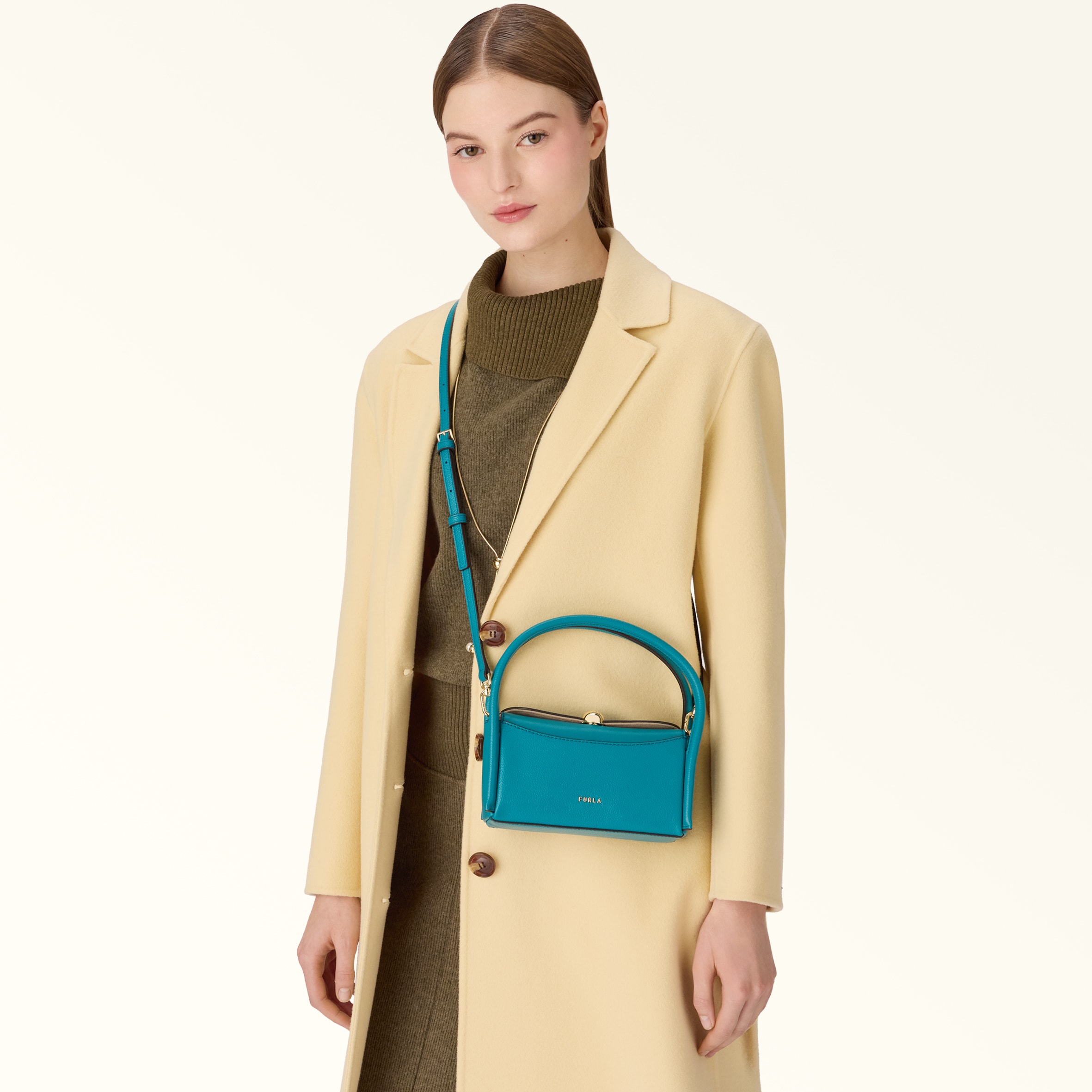 ブルーナ Leather Ziptop Grab Bag Chalk | Dukes Place Weave SS25 | Radley