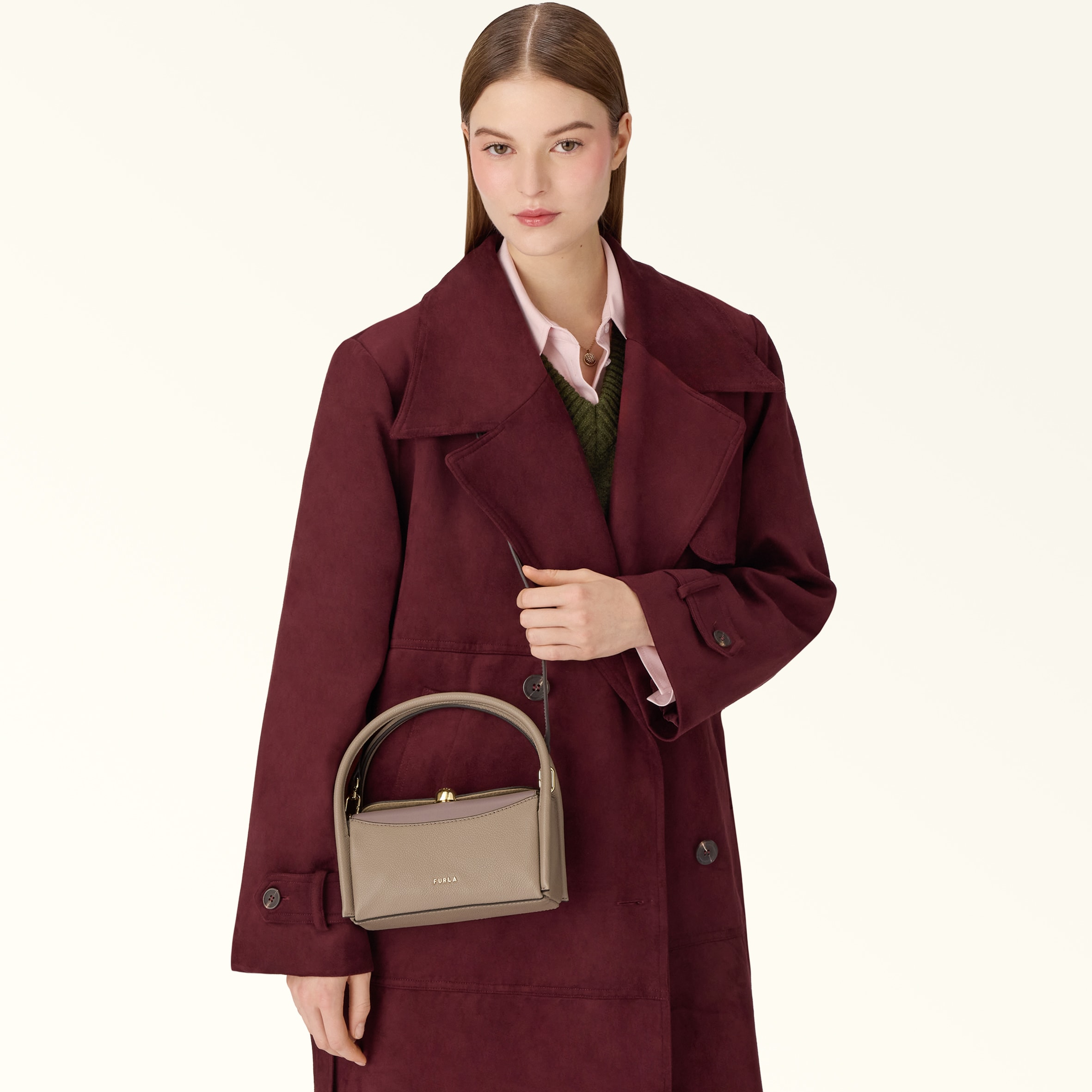 Boston Bag STUCCO GRAY+MAUVE Furla Nicole | Furla US