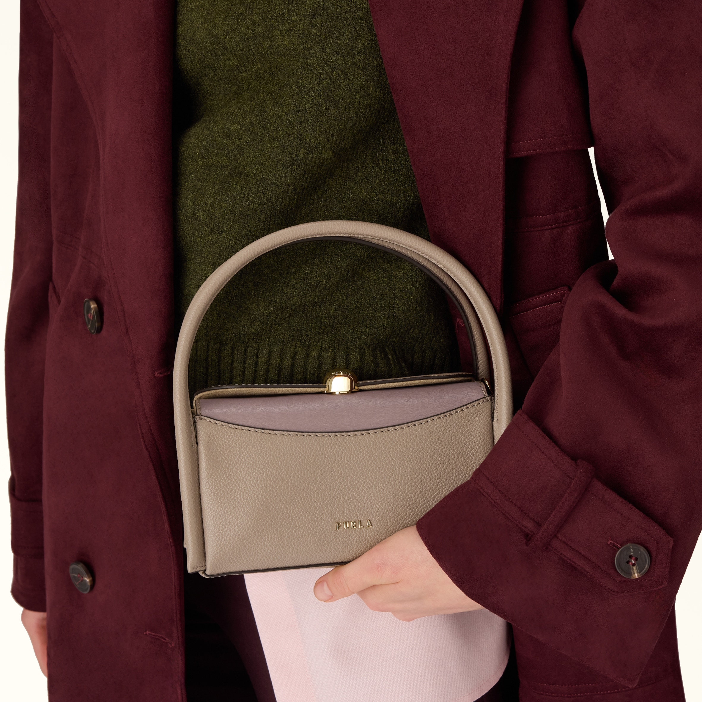 Boston Bag STUCCO GRAY+MAUVE Furla Nicole | Furla US