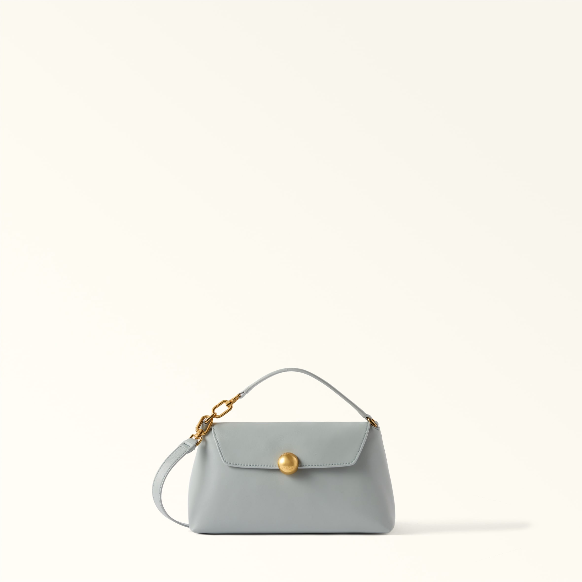 Furla Gray/Blue Sfera Soft Mini Bag Nebbia Nappa Leather Woman