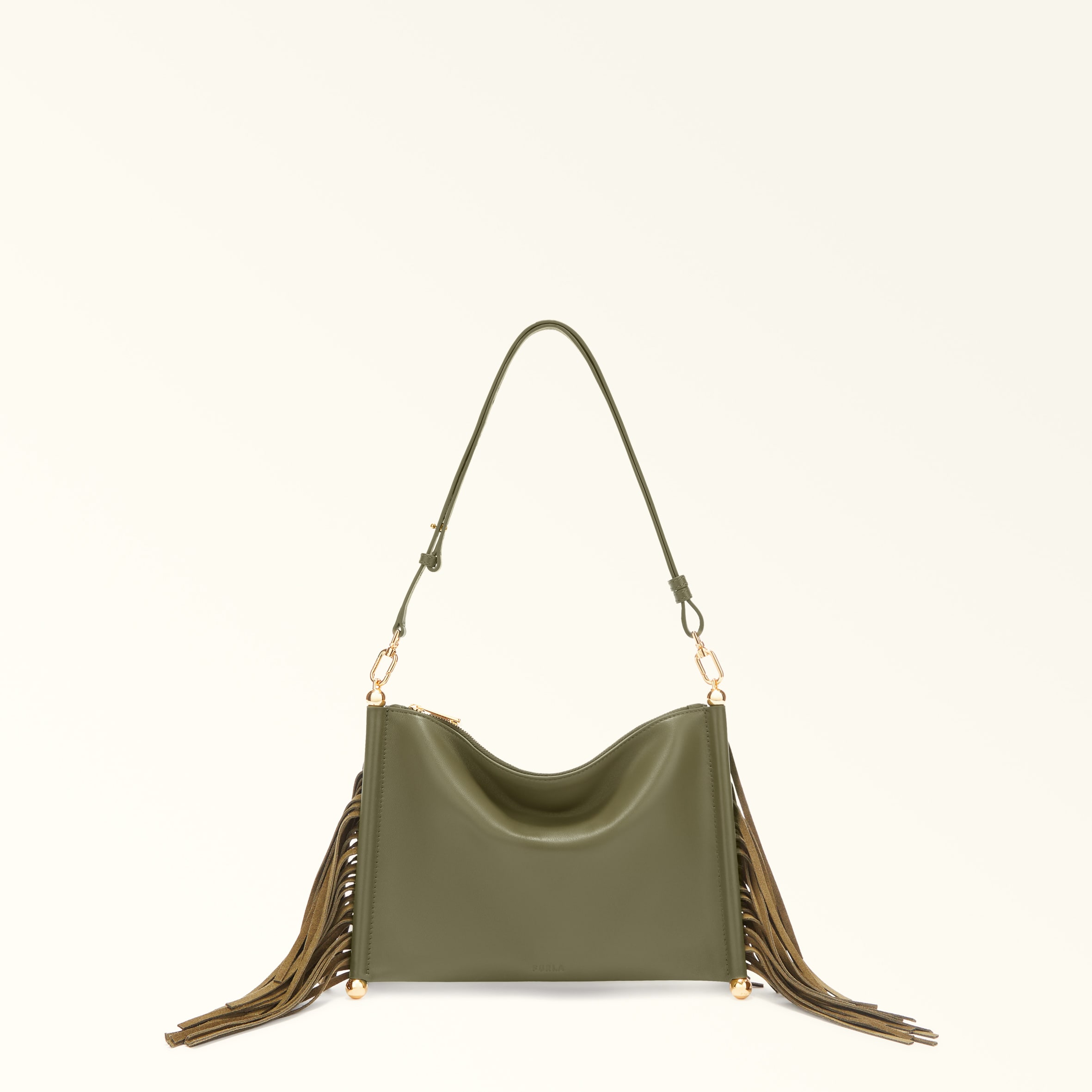 FURLAバック NWT FURLA Lilli Saffiano Leather Crossbody Double Zip Pouch Camera