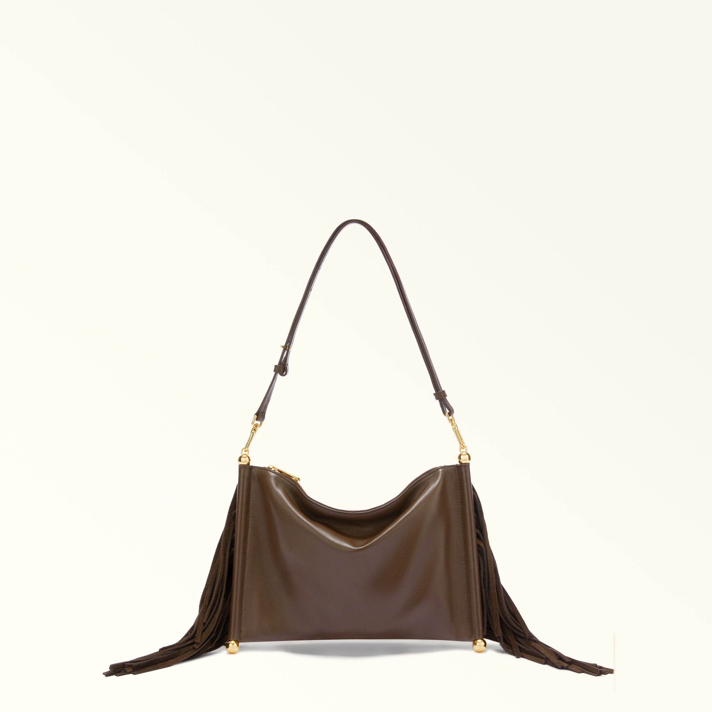 FURLA バック NWT FURLA Lilli Saffiano Leather Crossbody Double Zip Pouch Camera