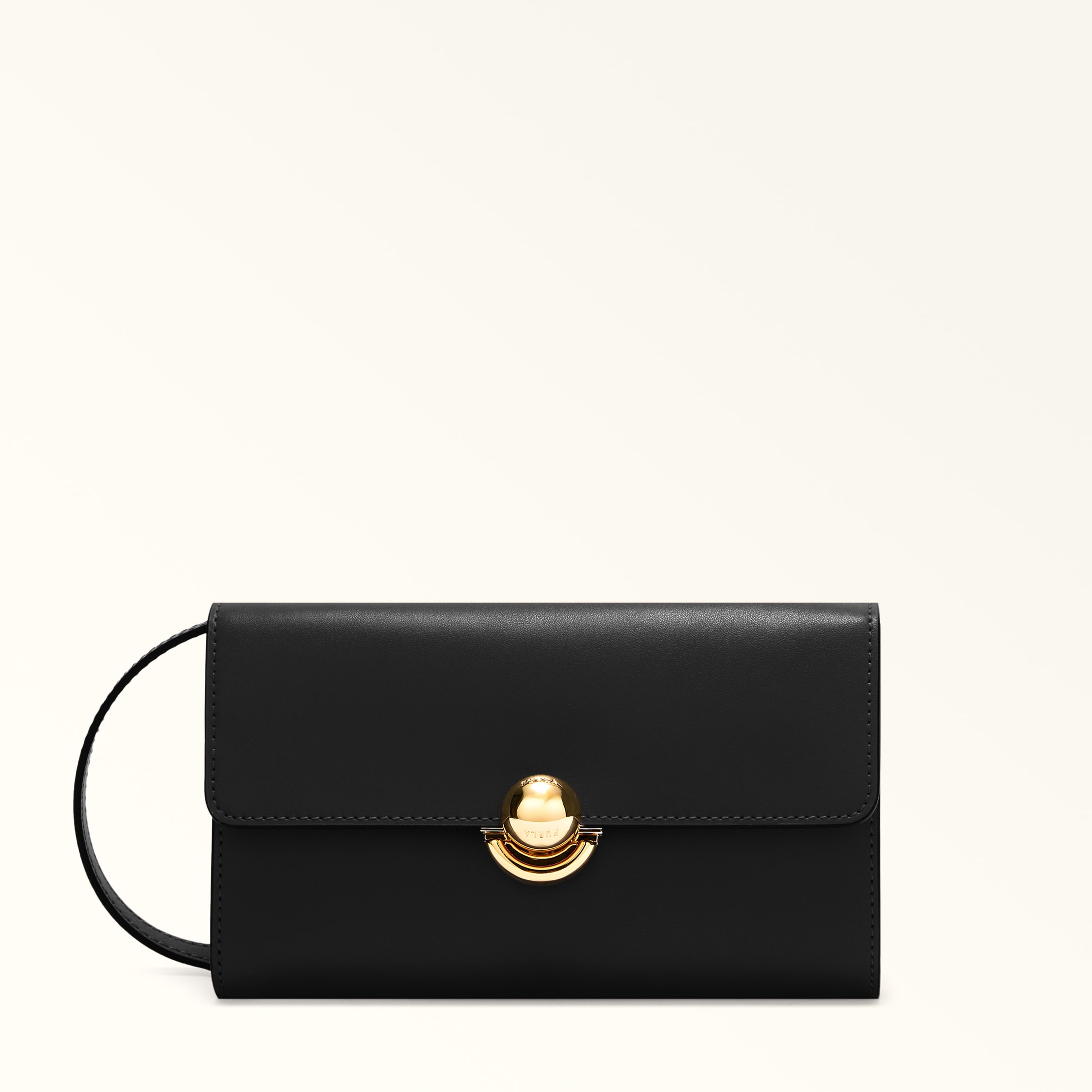 Furla Black Sfera Mini Bag L Nero Sidney Calf Leather Woman