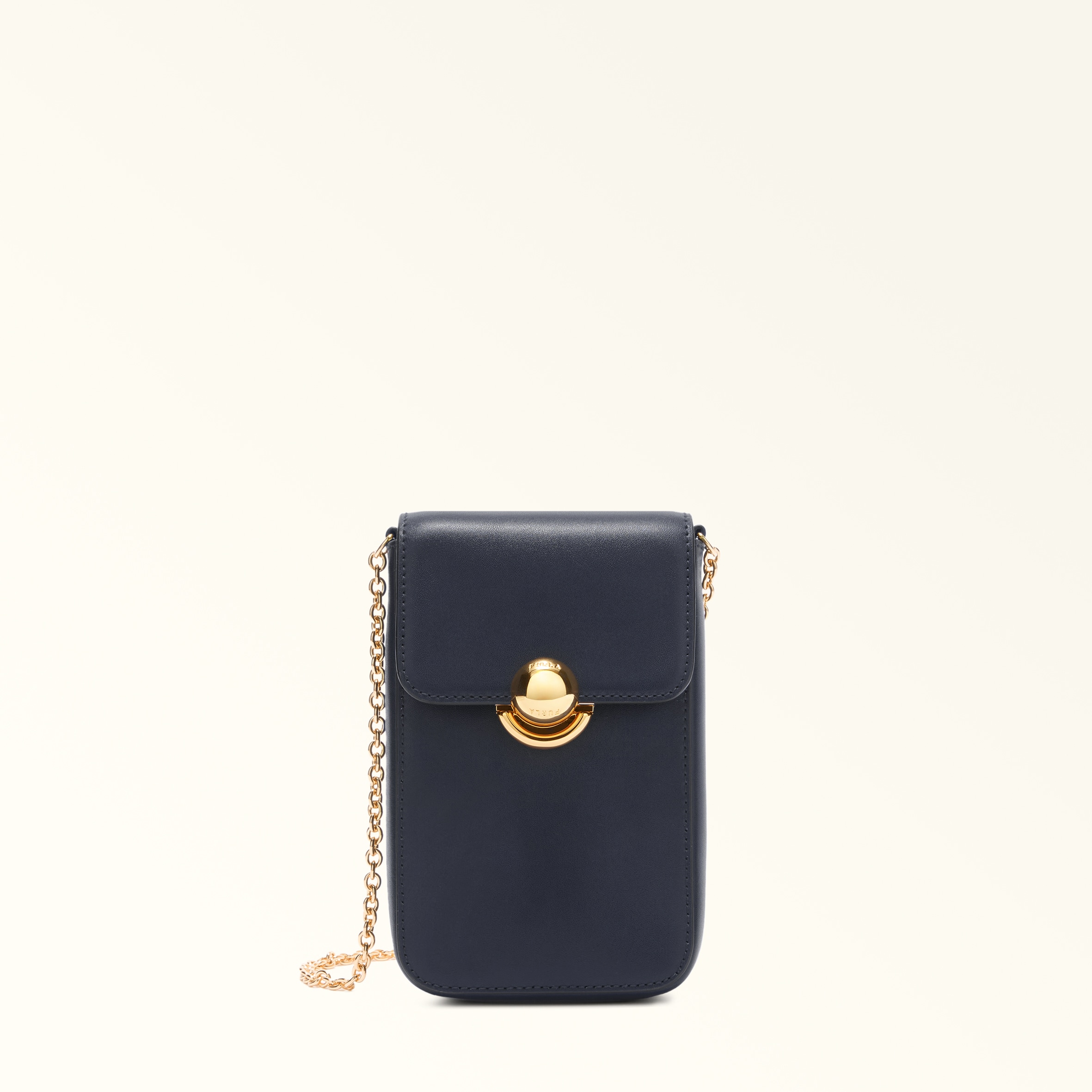 Furla Blue Sfera Vertical Crossbody Ink Sidney Calf Leather Woman