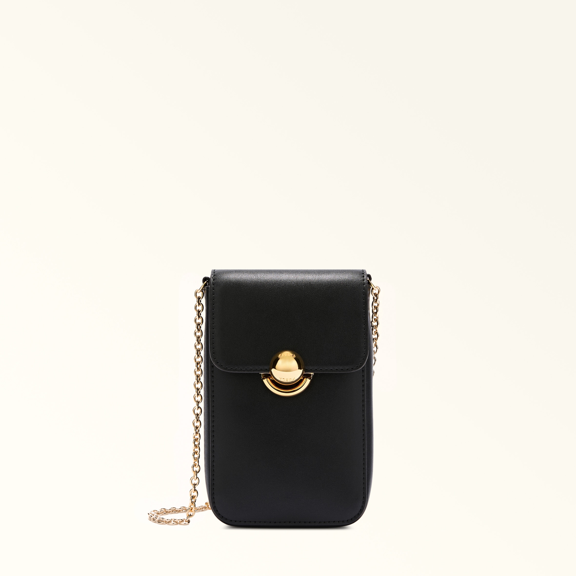 Furla Black Sfera Vertical Crossbody S Nero Sidney Calf Leather Woman