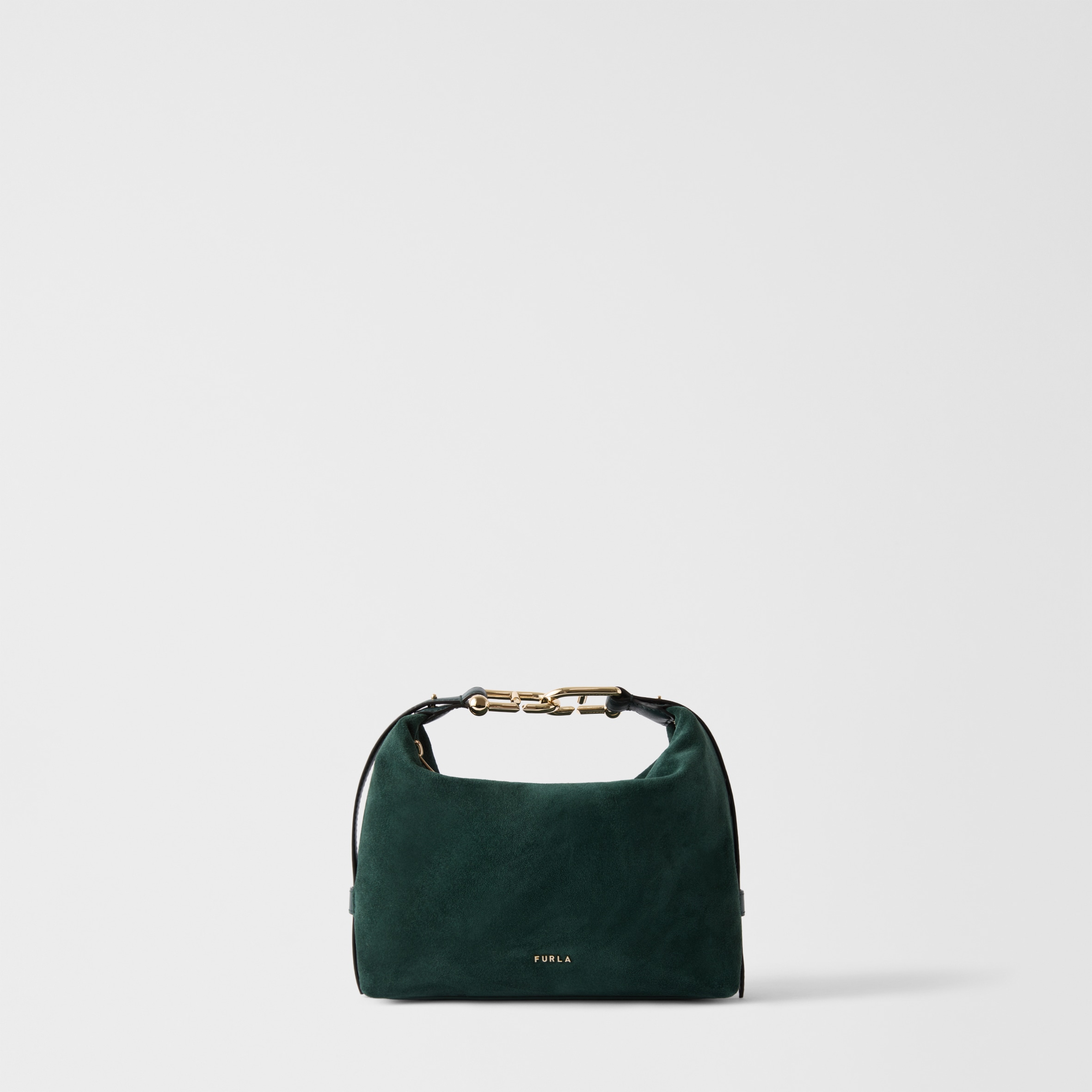 Furla Donna Verde Tonie Borsa A Spalla Xl Toni Dark Forest Camoscio