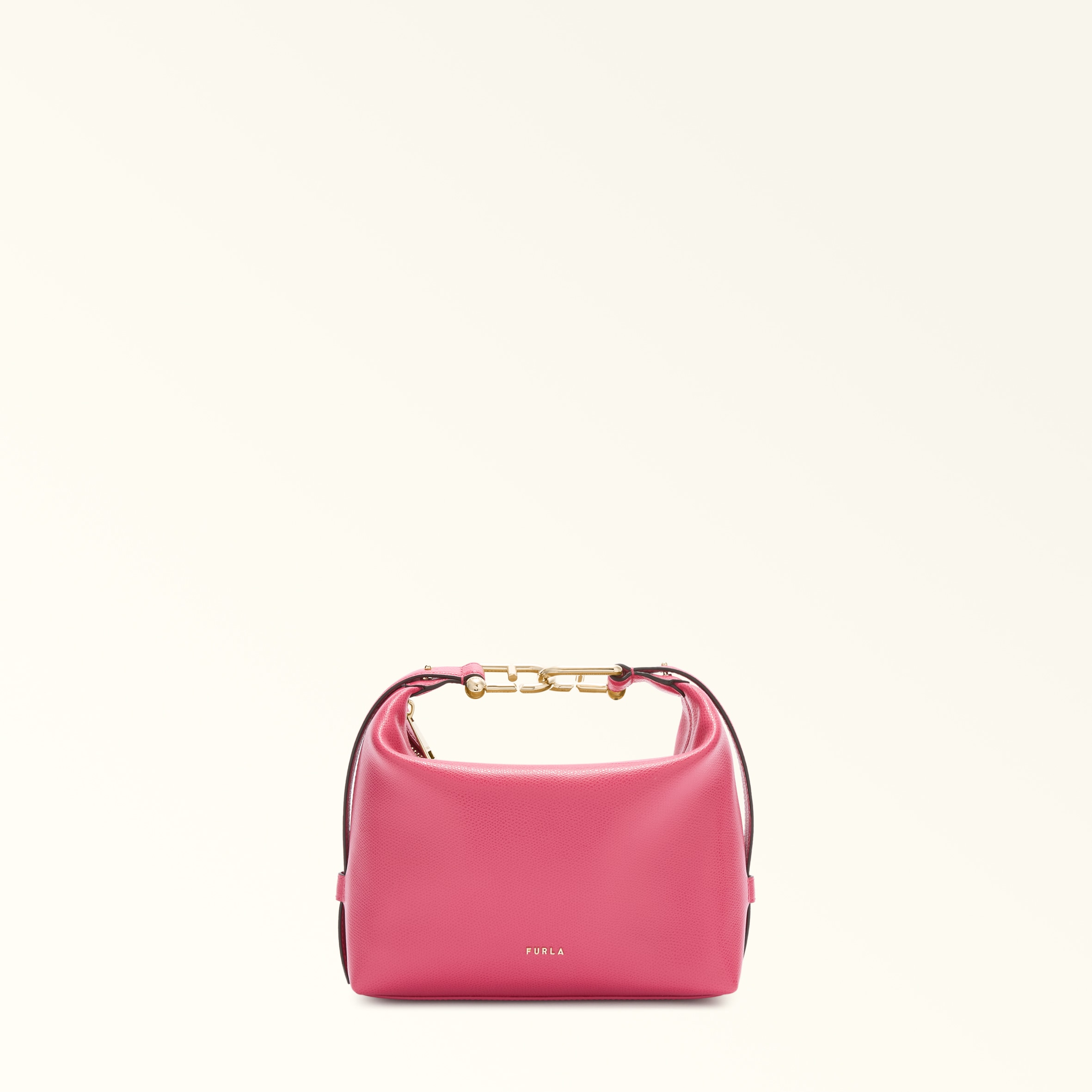 Furla Pink Tonie Shoulder Bag Velvet Ares Soft Textured Leather Woman