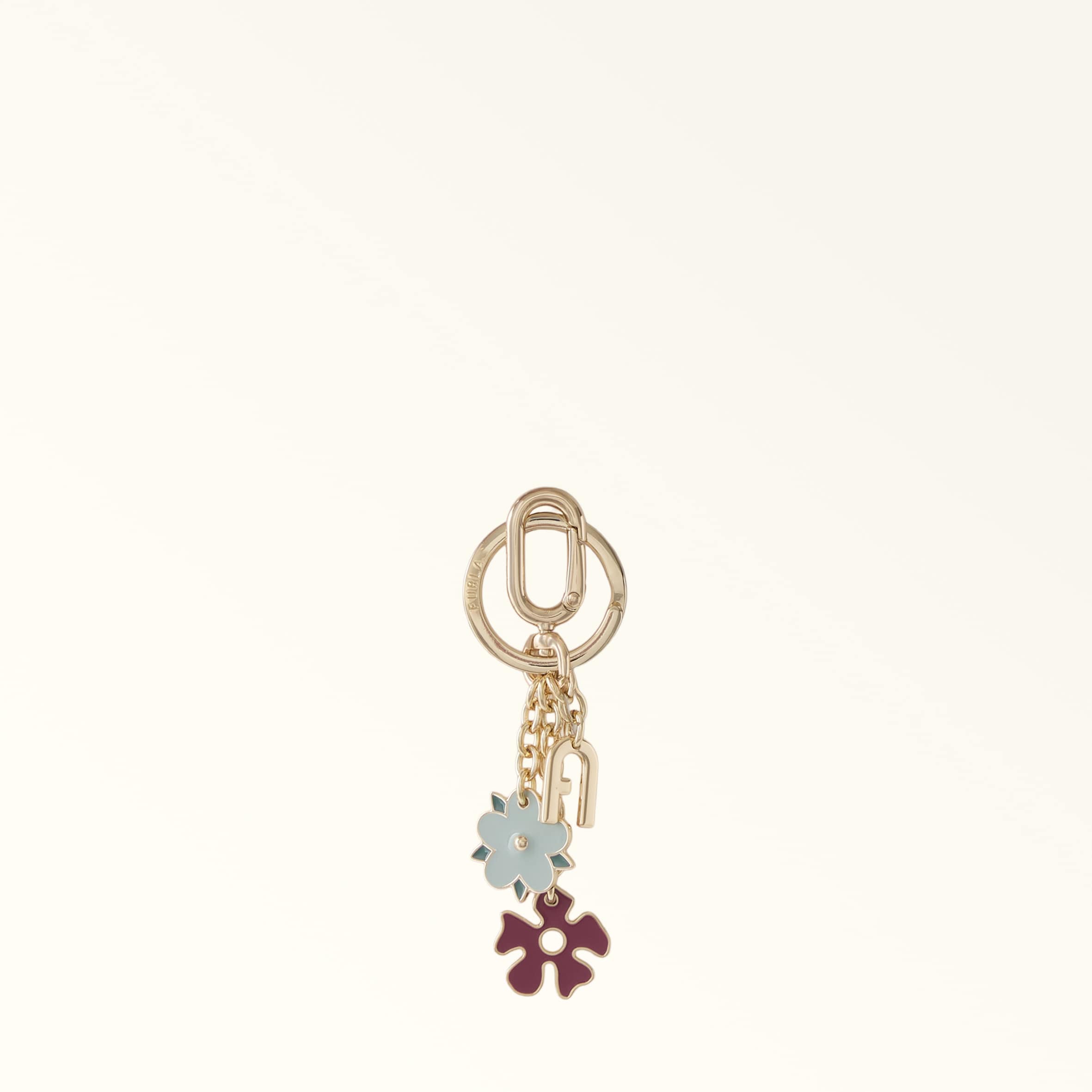 Furla Gray Crystal Keyring Nebbia Multicolour Metal + Enamel Woman