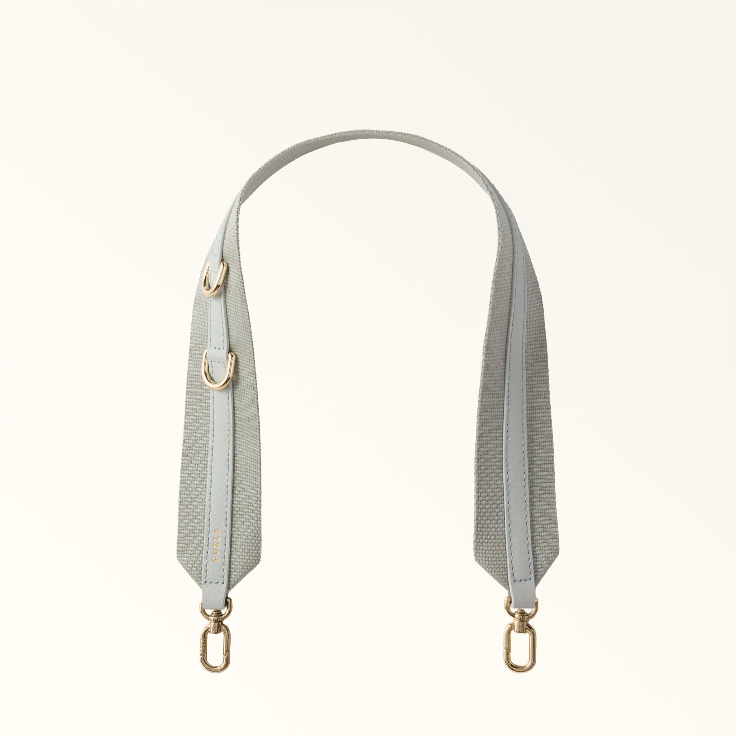 Furla Dark/Gray/Blue Fiona Shoulder Strap Toni Nebbia Ribbon Fabric + Sidney Calf Leather Woman