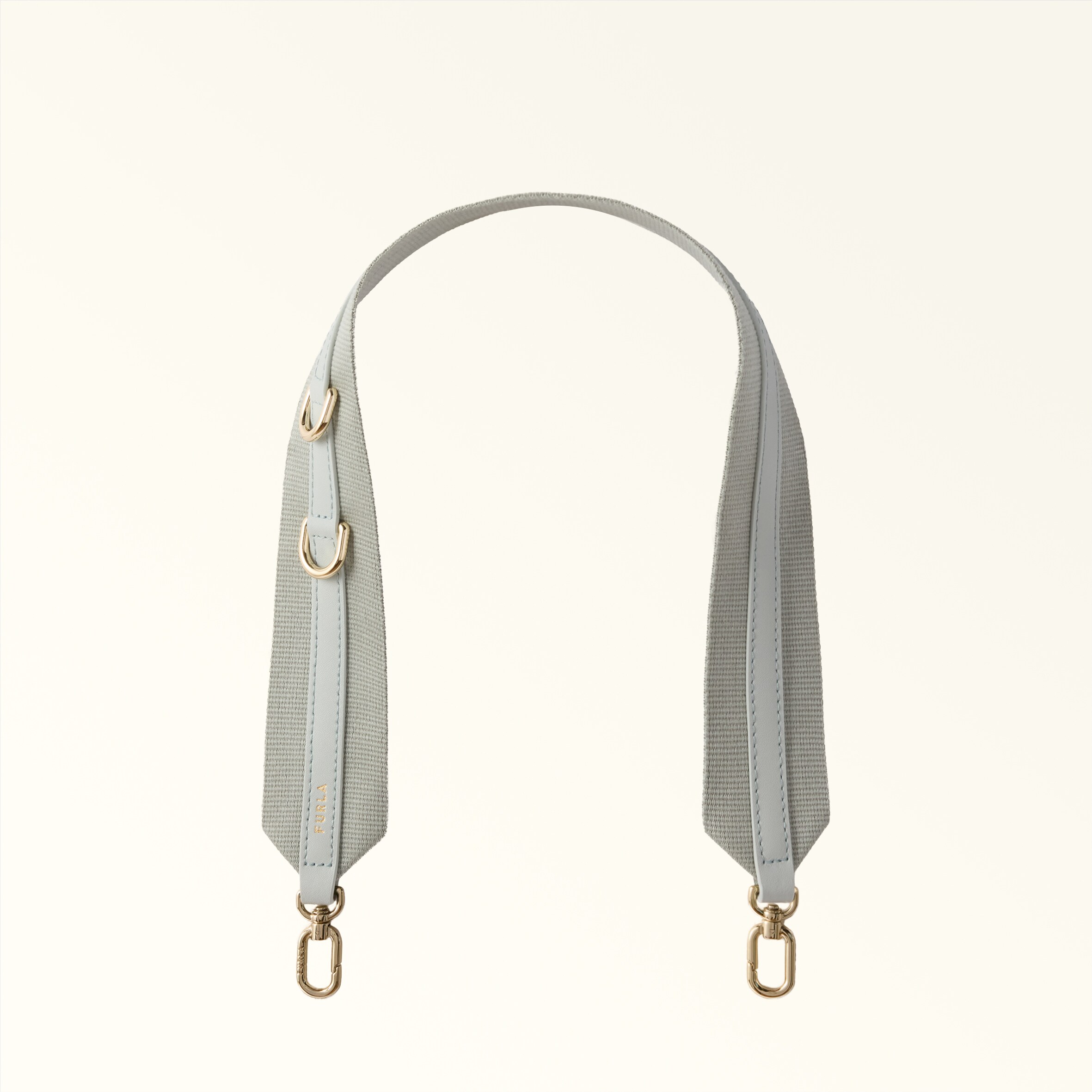Furla Fiona Tracolla Toni Dark Nebbia Gray Blu Nastro Tessuto + Pelle Di Vitello Sidney Donna In Multi
