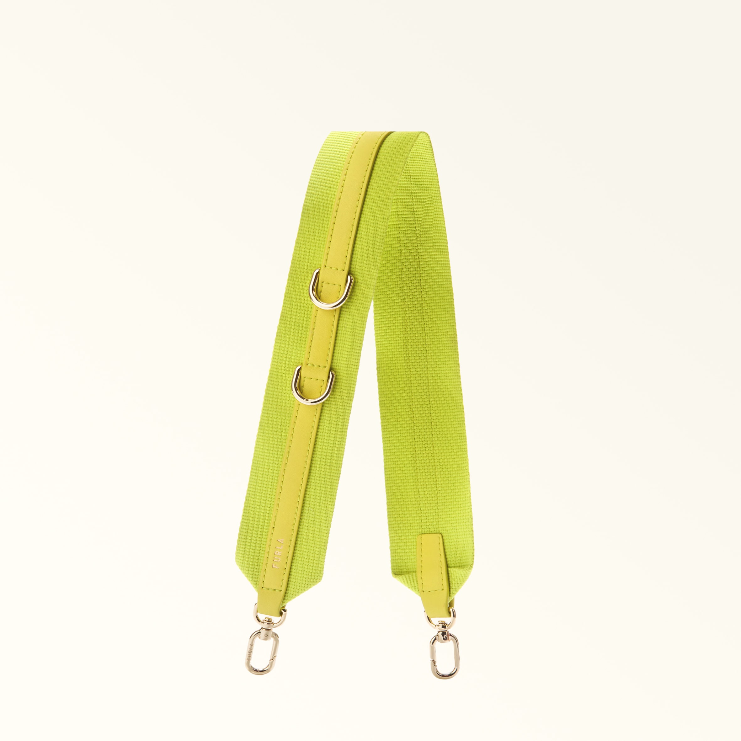 Furla Yellow Fiona Shoulder Strap Toni M Multicolour Ribbon Fabric + Sidney Calf Leather Woman