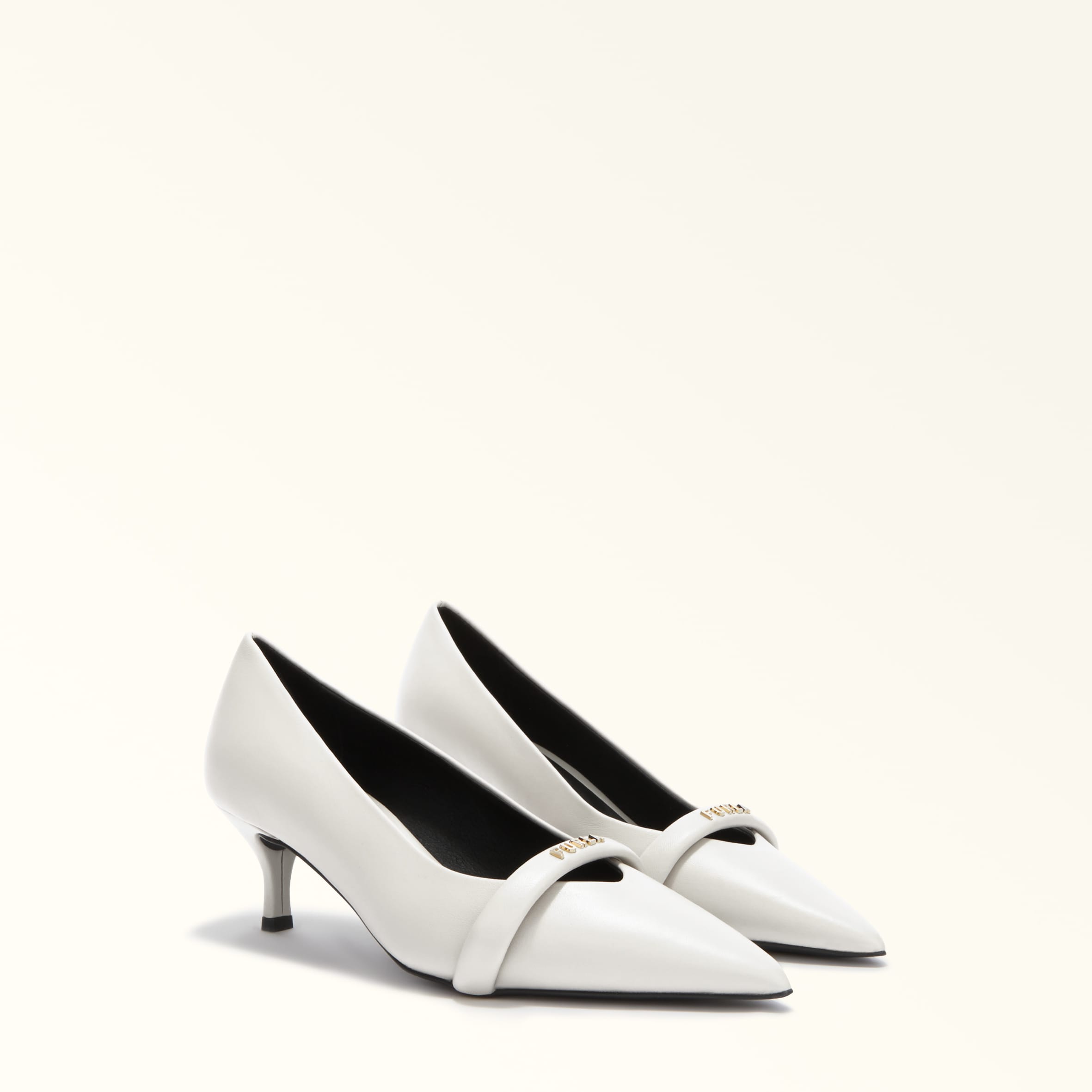 Furla Core Scarpa Col Tacco Marshmallow Bianco Pelle Nappata Donna In White