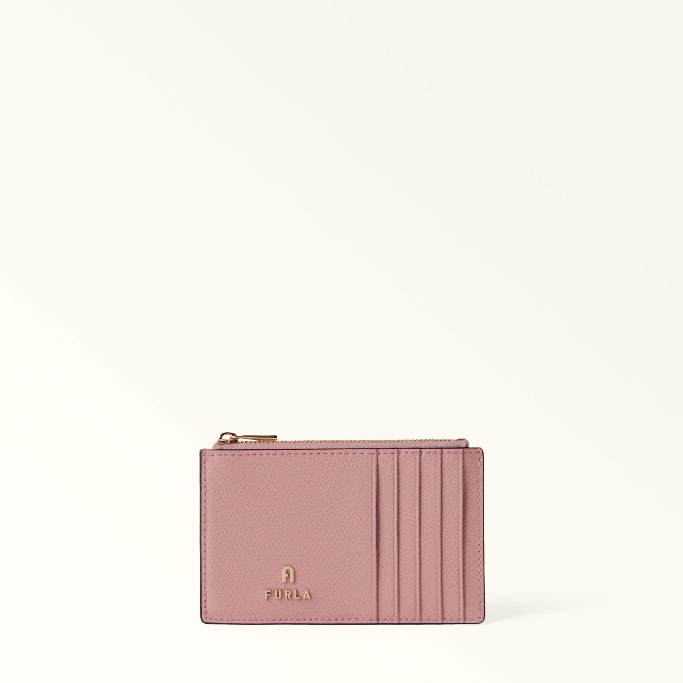 Furla Camelia Porta Carte Di Credito M Cloudy Pink Rosa Pelle Stampata Donna