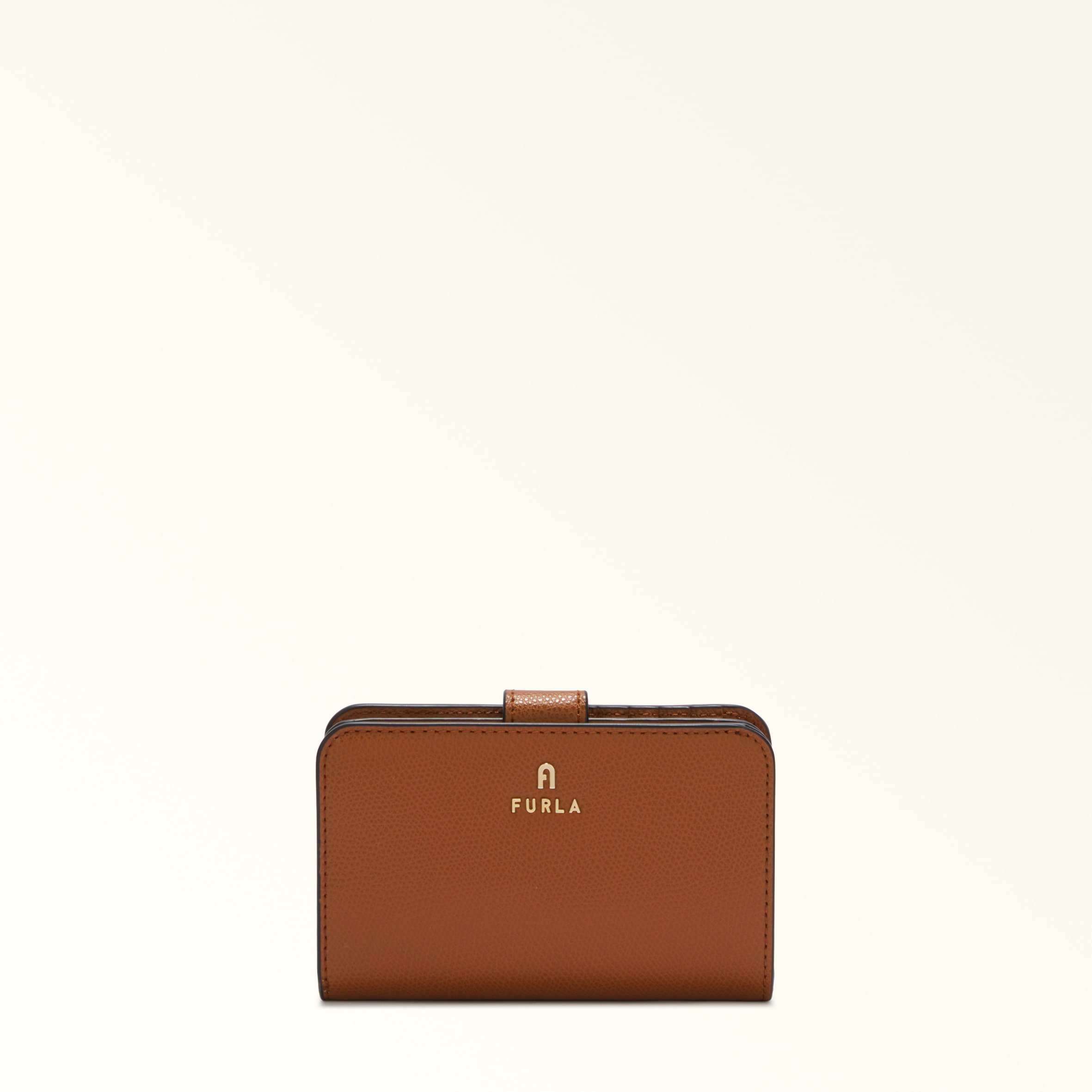 Furla Camelia Portafoglio Compatto M Cognac H Marrone Pelle Stampata Donna In Brown