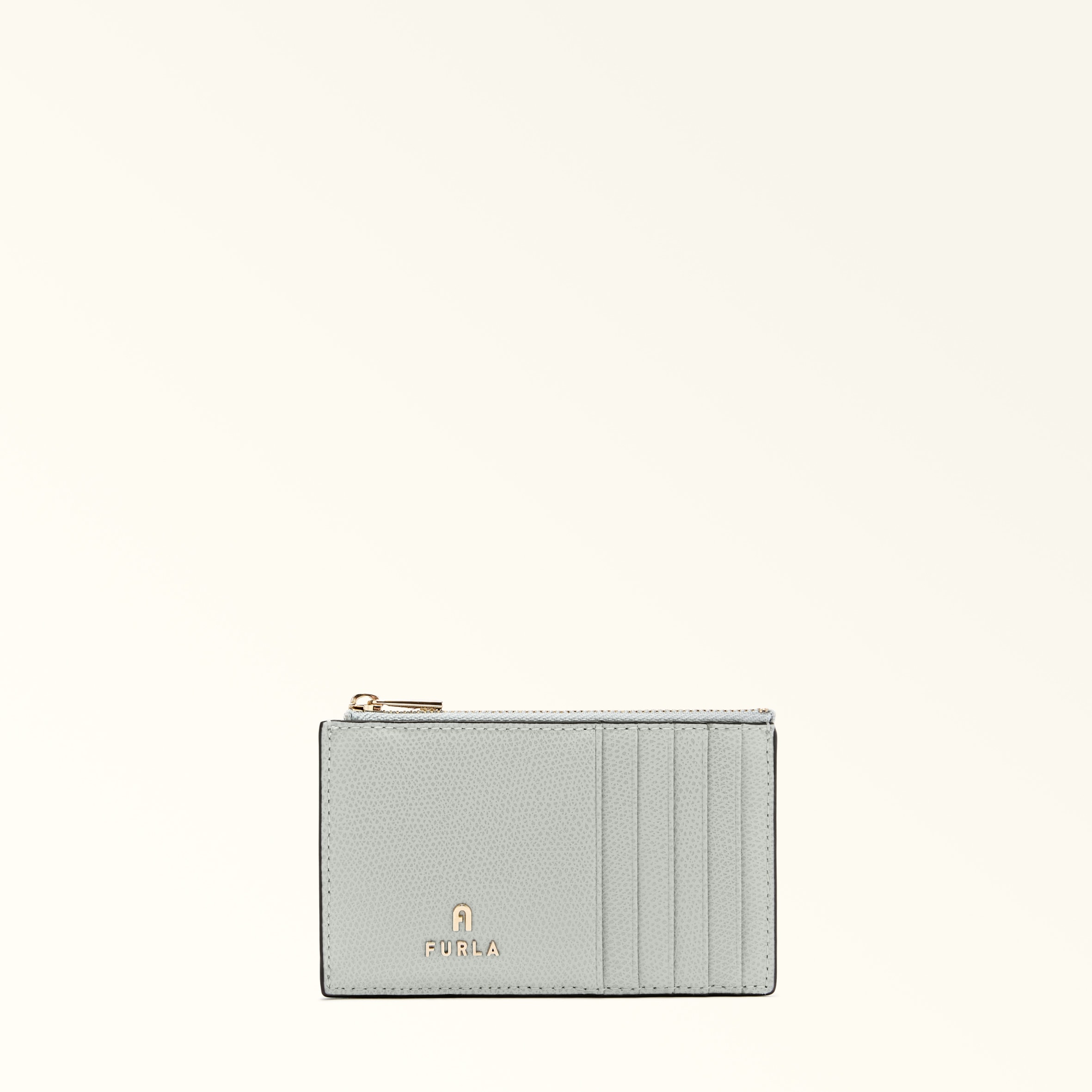 Furla Camelia Porta Carte Di Credito M Color Cristallo D Grigio Pelle Stampata Donna In Gray