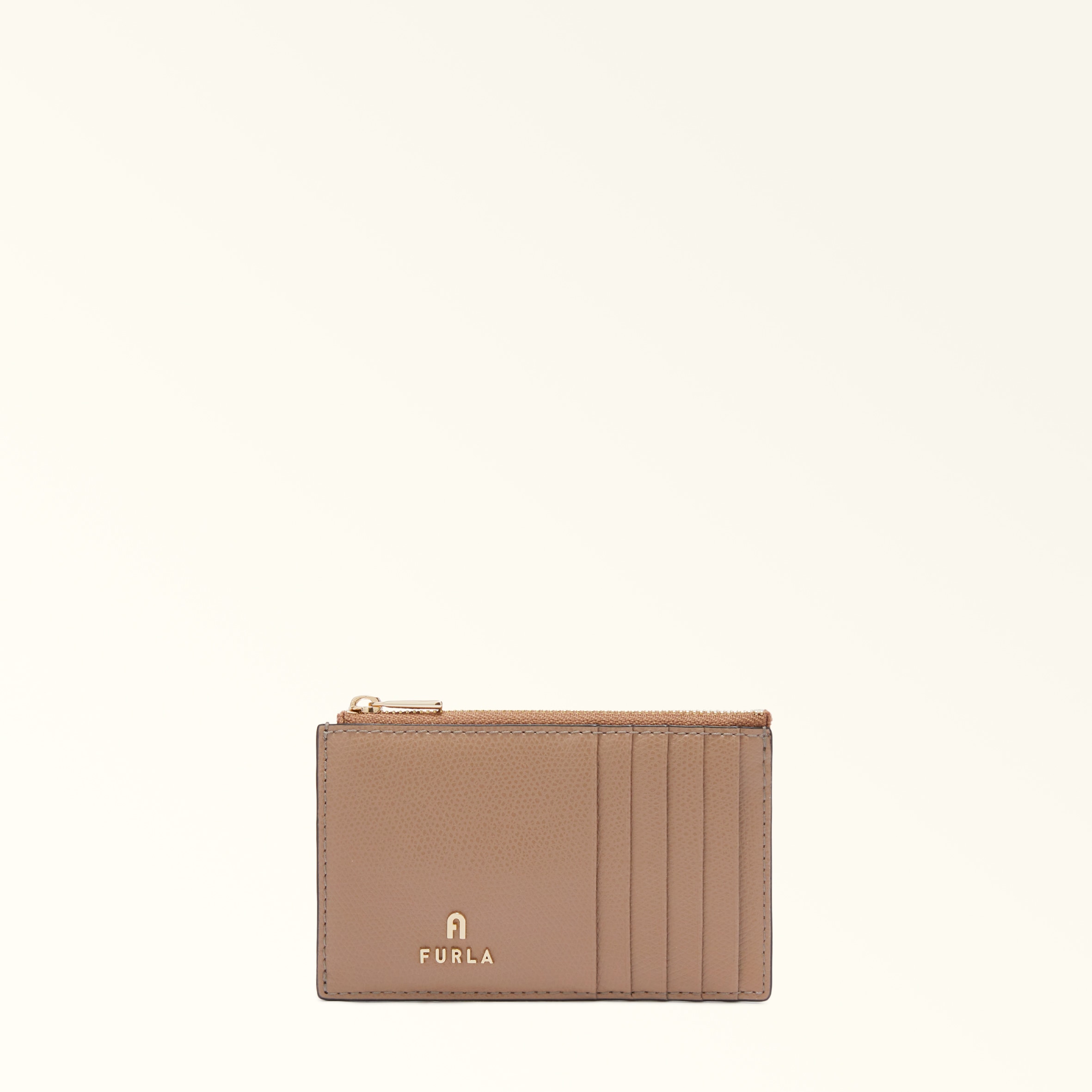 Furla Camelia Porta Carte Di Credito M Greige Grigio Pelle Stampata Donna In Gray
