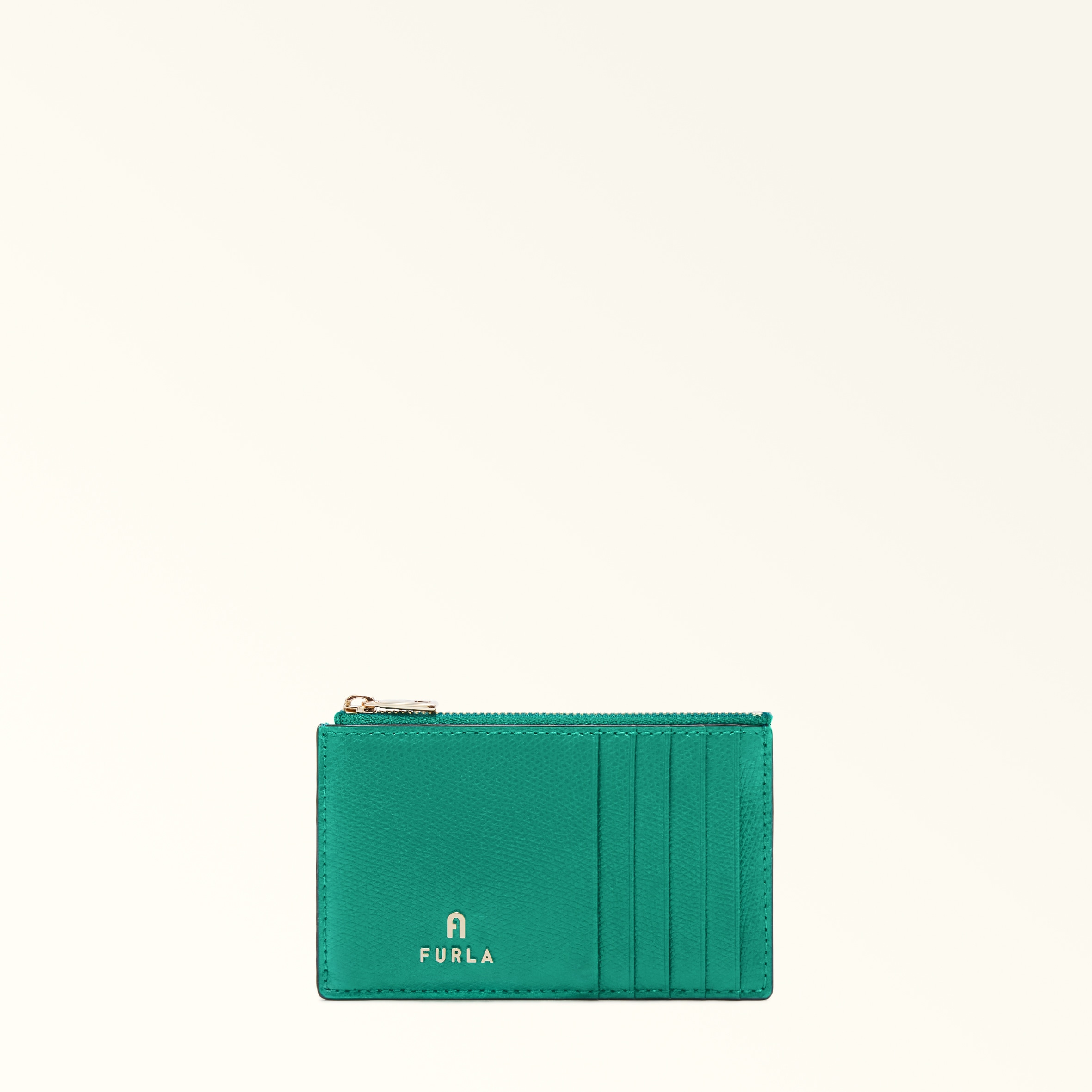 Furla Camelia Porta Carte Di Credito M Jade Verde Pelle Stampata Donna In Green