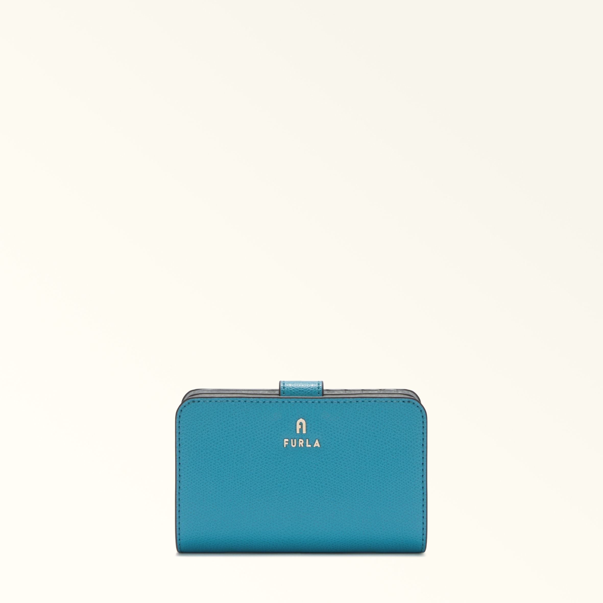 Furla Camelia Portafoglio Compatto M Turchese A Blu Pelle Stampata Donna In Blue