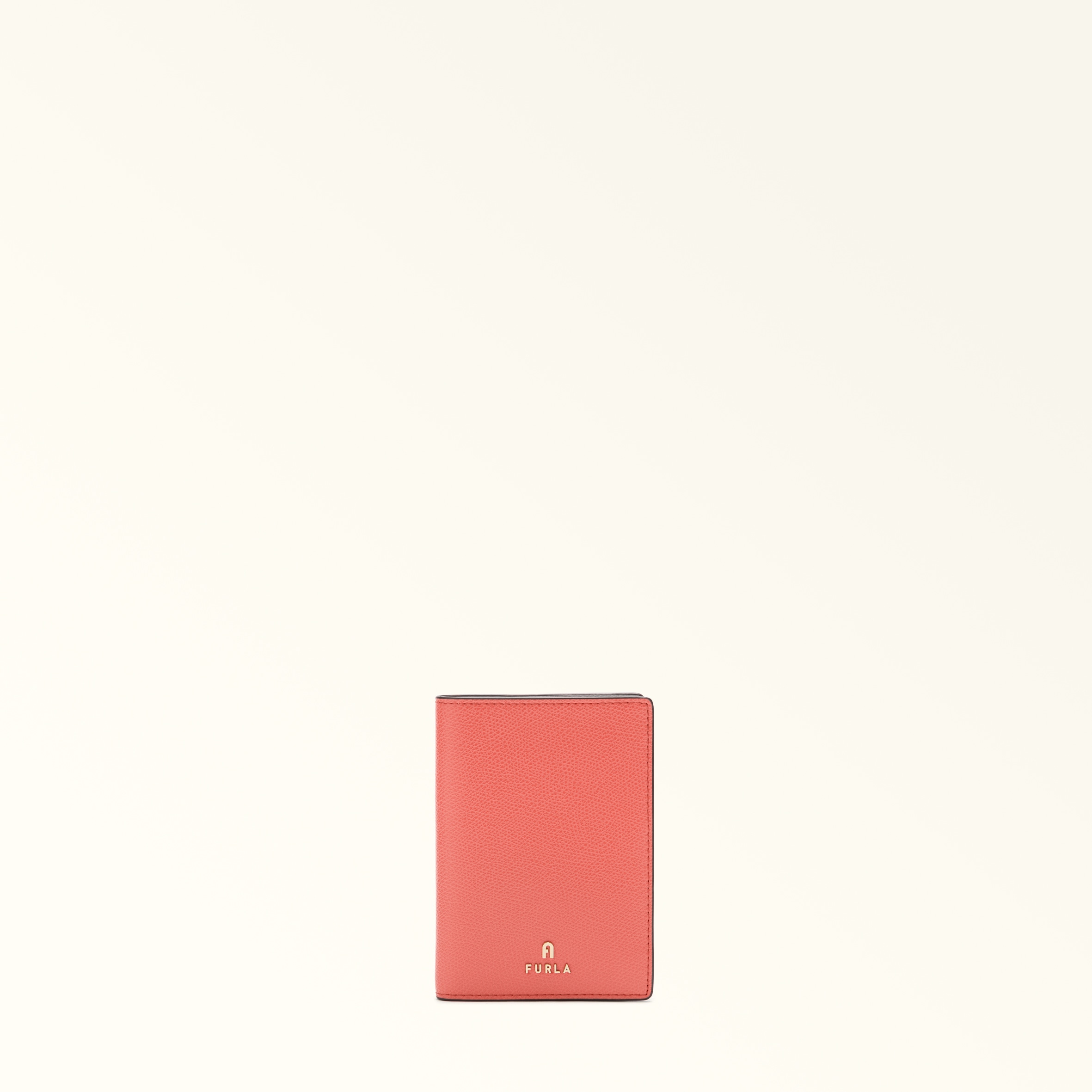 Furla Orange Camelia Passport Holder S Aperitivo Textured Leather Woman