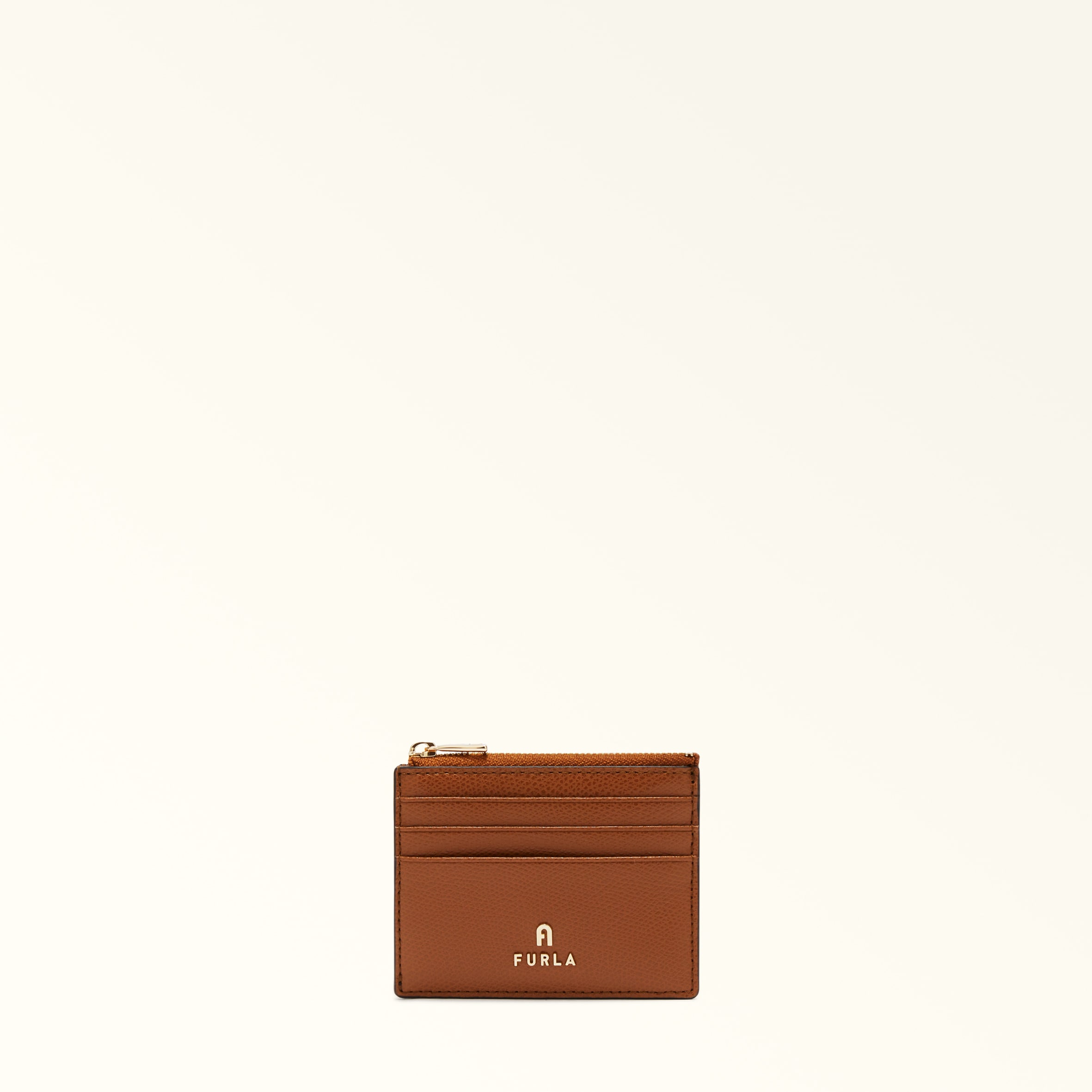 Furla Camelia Porta Carte Di Credito S Cognac H Marrone Pelle Stampata Donna In Brown