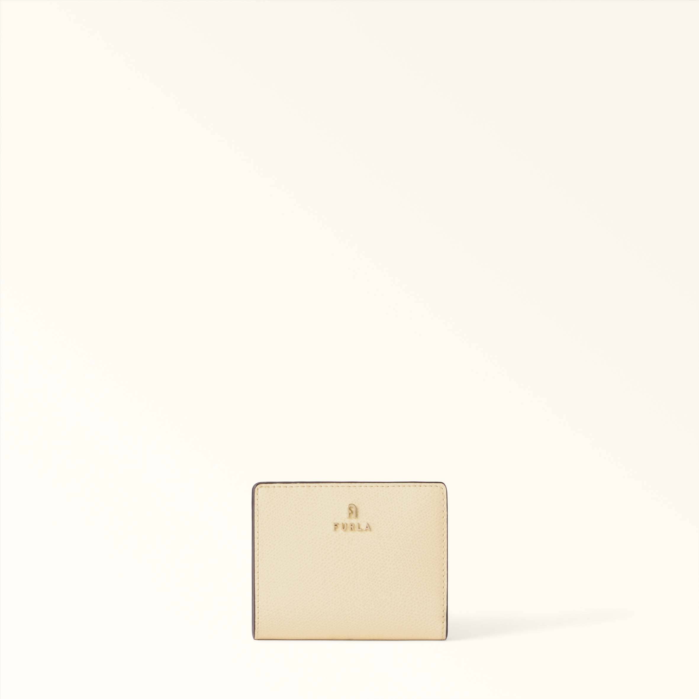 Furla Camelia Portafoglio Compatto S Cremino Giallo Pelle Stampata Donna In Neutral