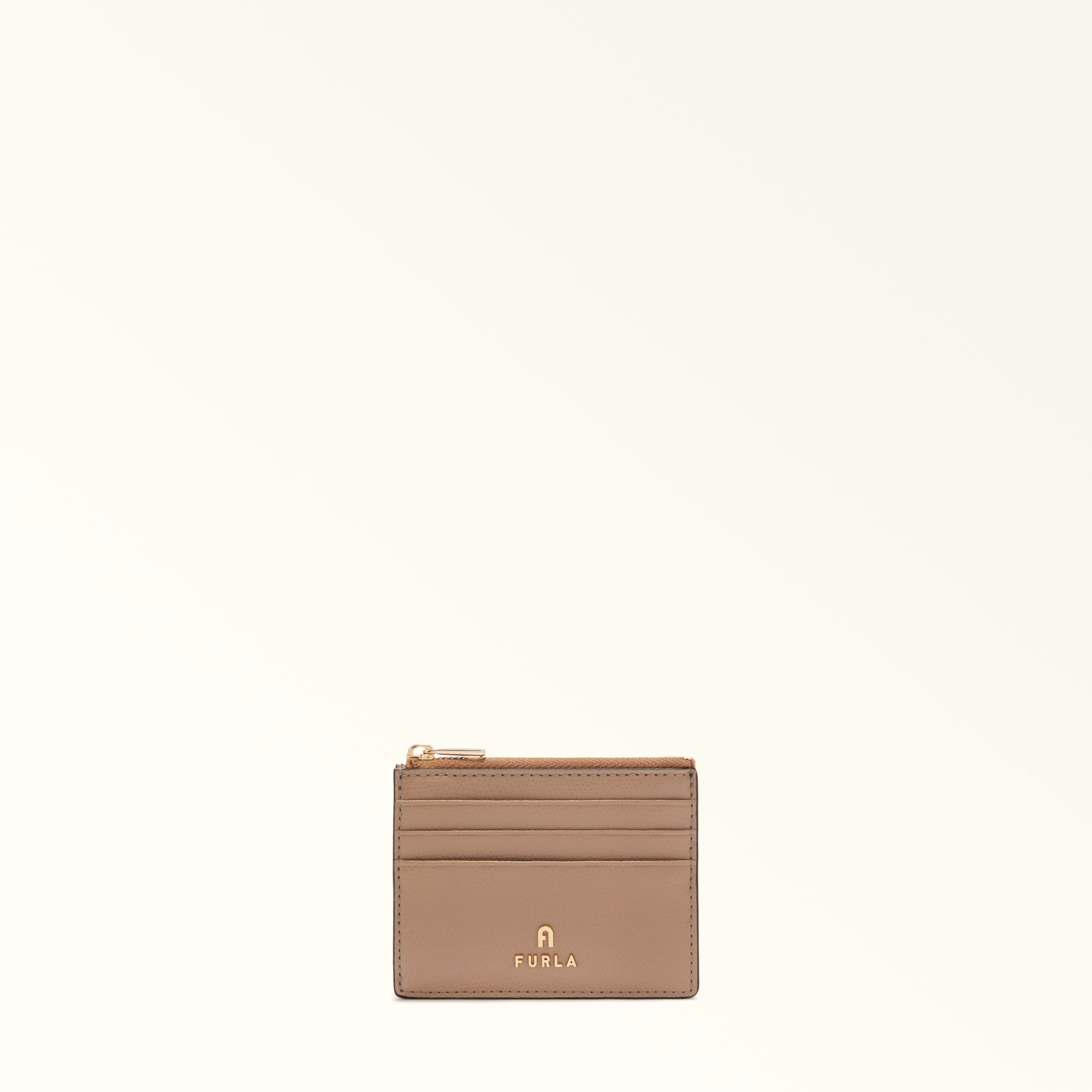 Furla Camelia Porta Carte Di Credito S Greige Grigio Pelle Stampata Donna In Gray