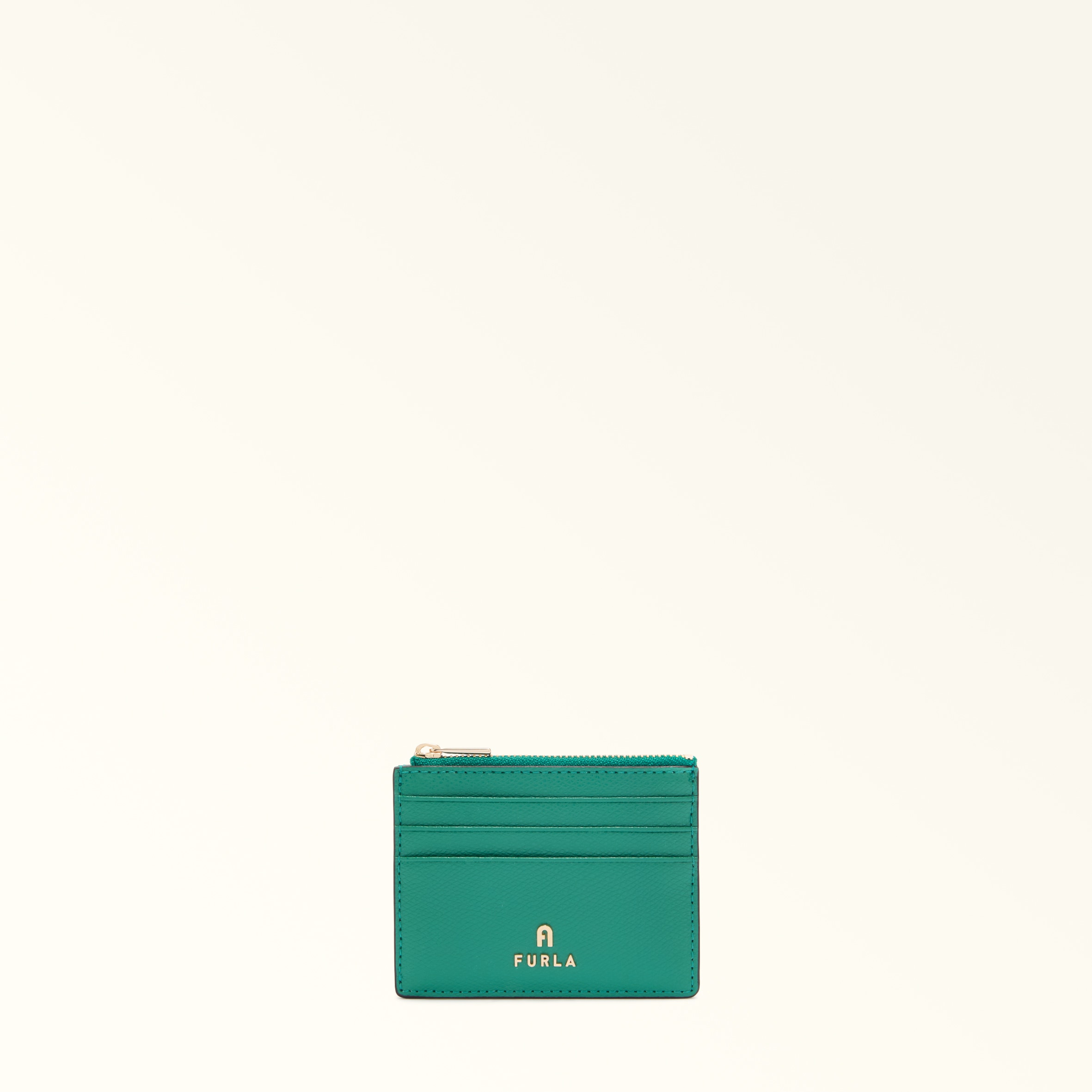 Furla Camelia Porta Carte Di Credito S Jade Verde Pelle Stampata Donna In Green
