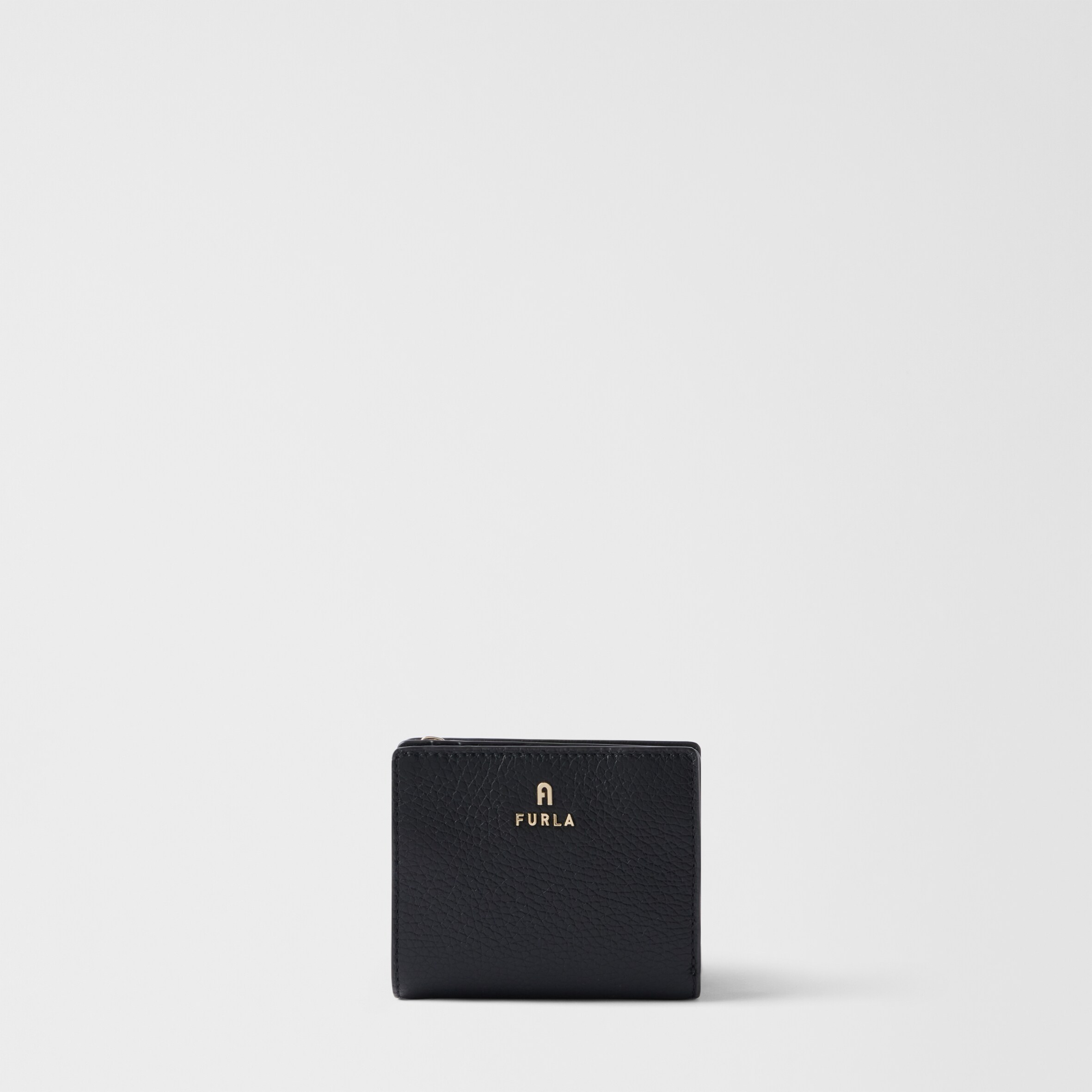 Furla Donna Nero/Granata Camelia Portafoglio Compatto Pelle Di Vitello