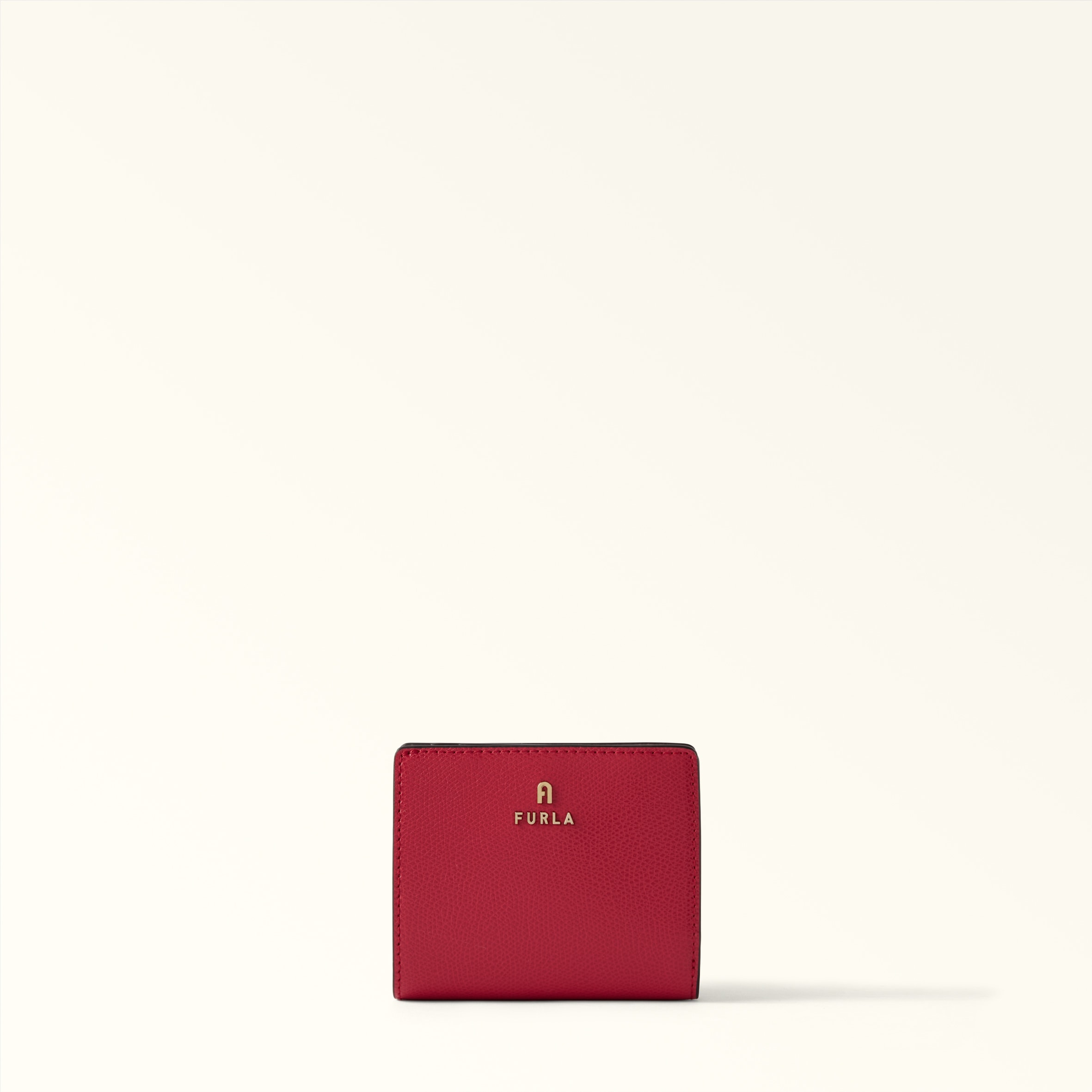 Furla Camelia Compact Wallet S Ruby Red Textured Leather Woman