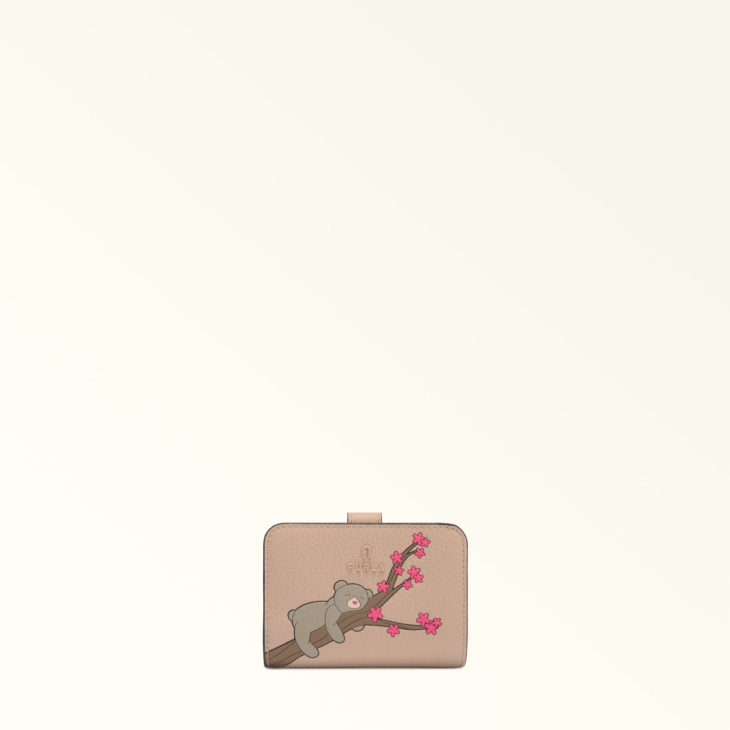 Furla Camelia Compact Wallet S Toni Cotone Multicolour Eracle Grained Calf Leather With Orso Primave