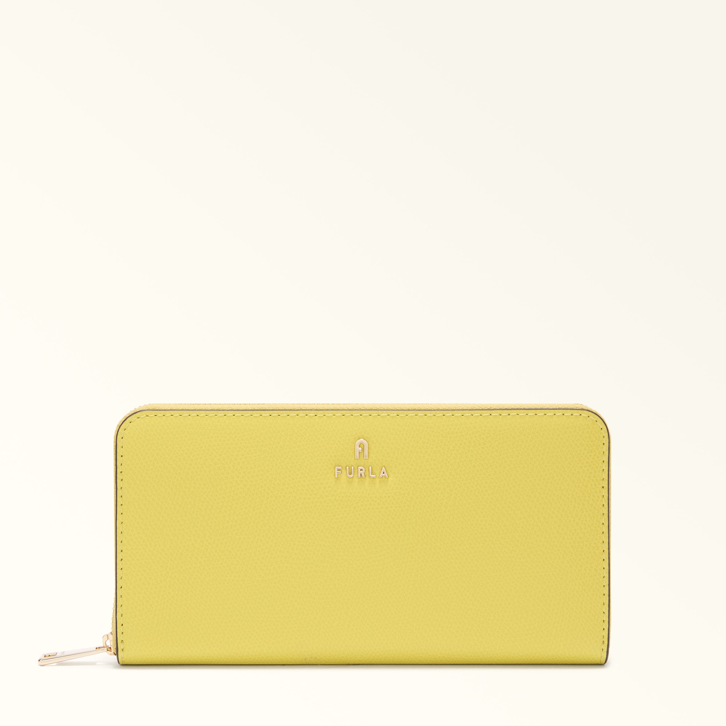 Furla Camelia Zip Around Xl Mudec Yellow Pelle Stampata Donna