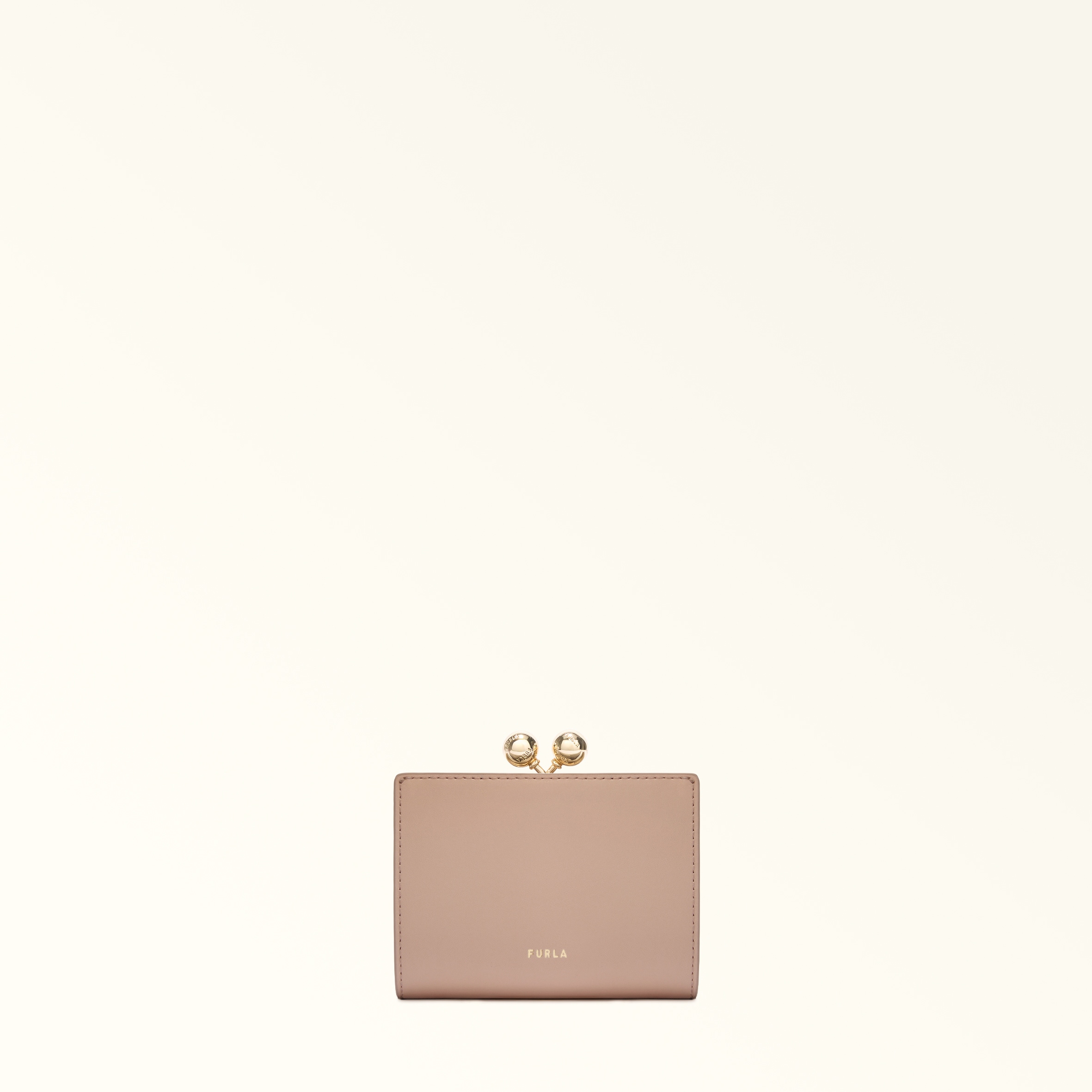 Furla Dots Compact Wallet S Anemone Pink Pink Sidney Calf Leather Woman