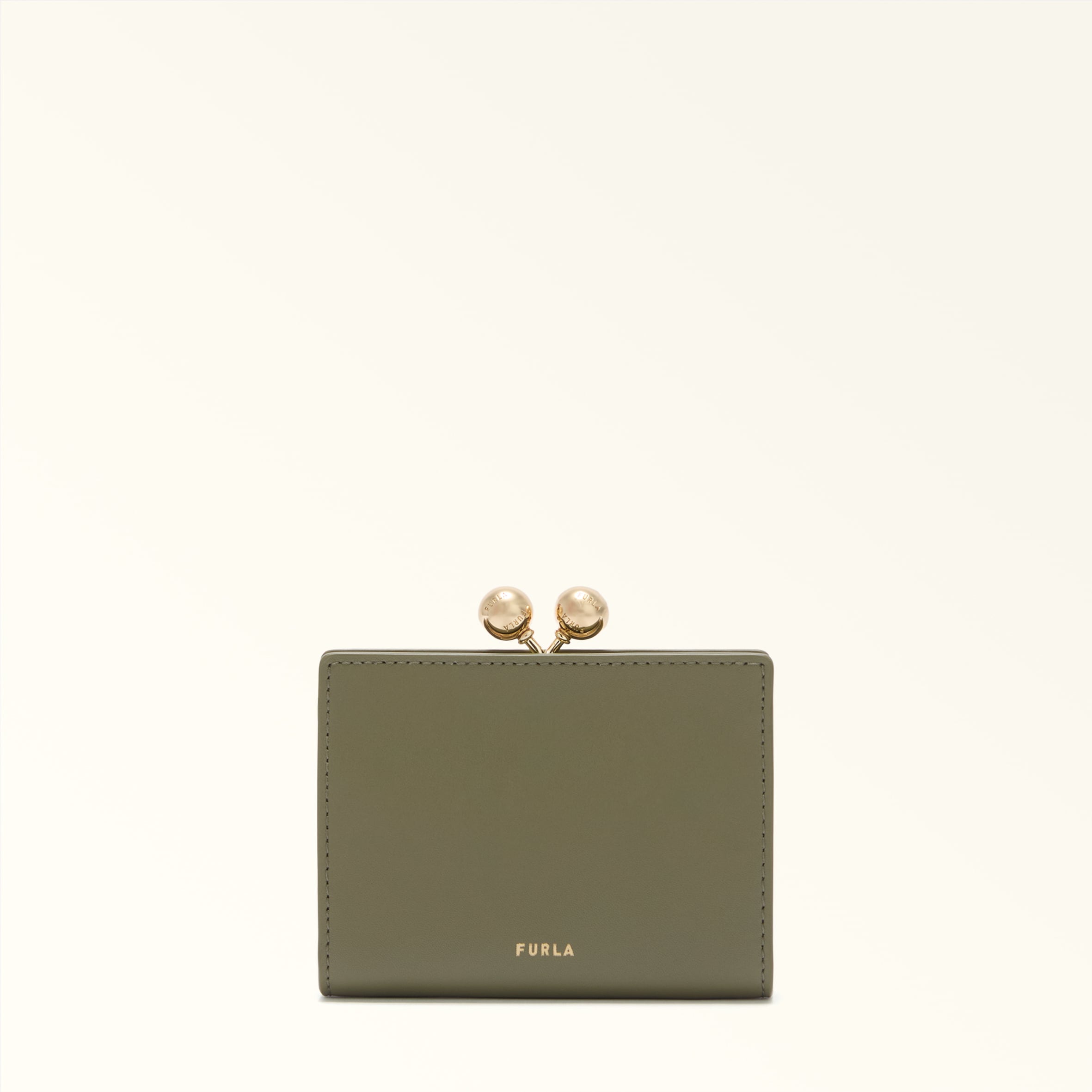 Furla Dots Coin Case S Avocado Green Sidney Calf Leather Woman