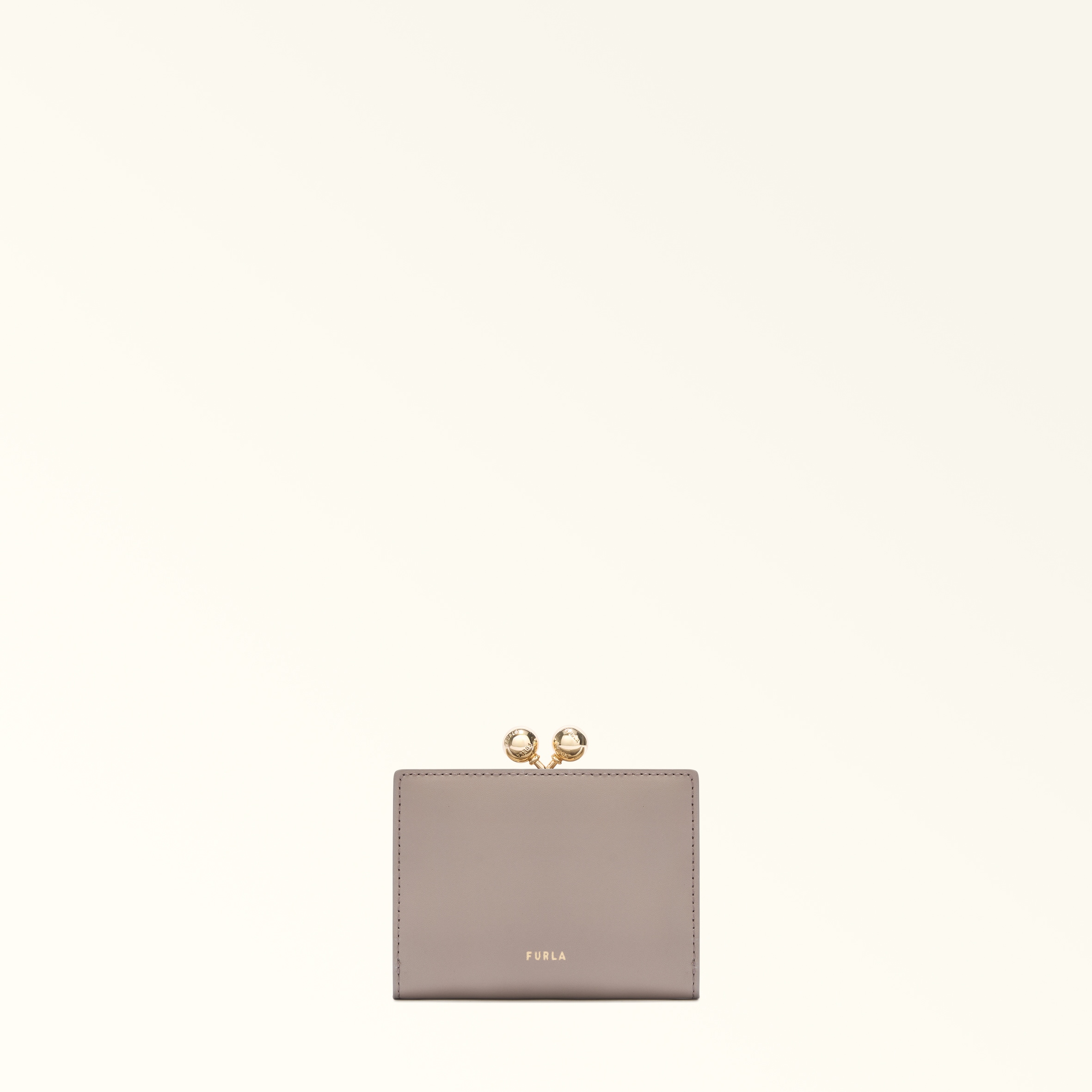 Furla Dots Compact Wallet S Linen Sidney Calf Leather Woman