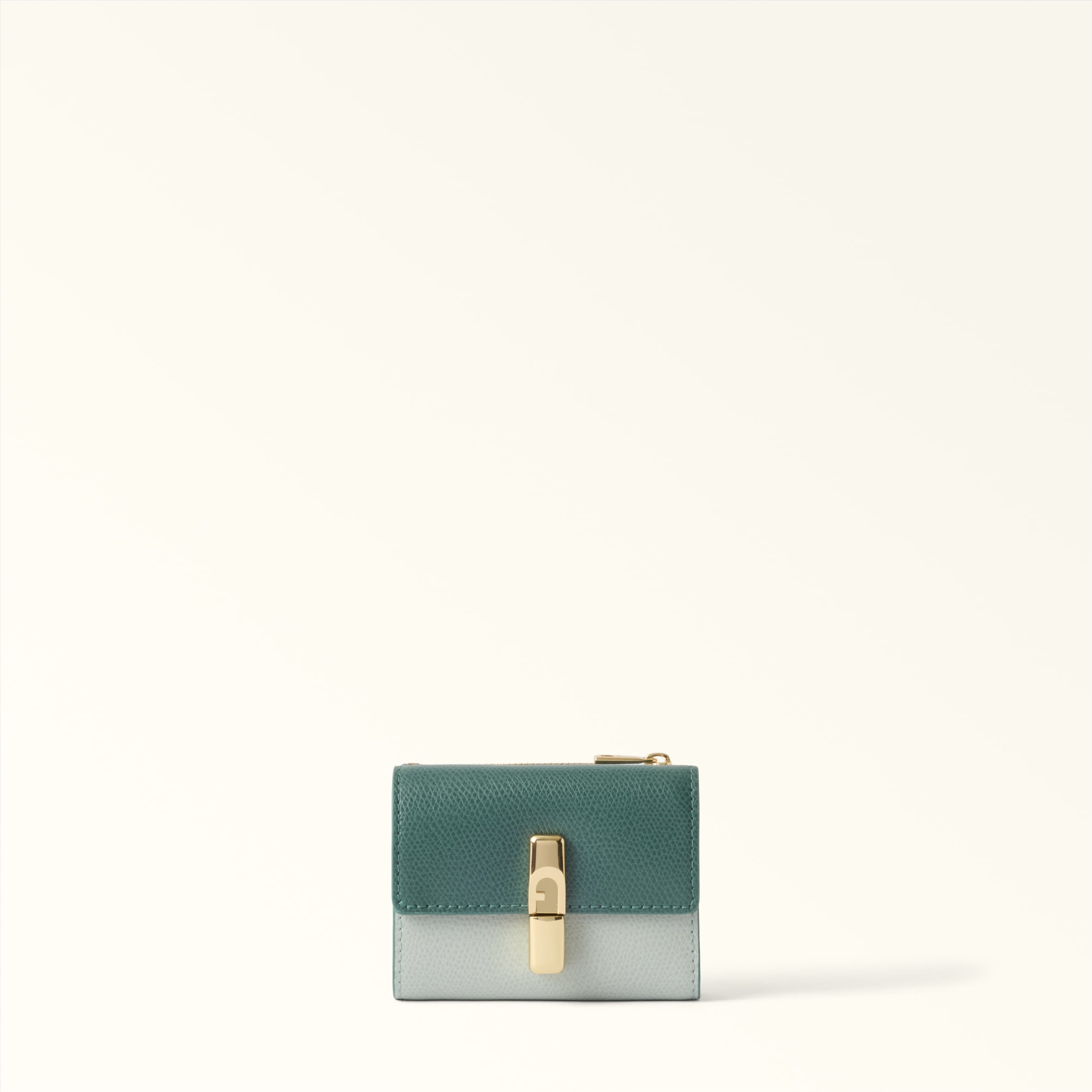 Furla Iride Compact Wallet S Edera Green Green Textured Leather Woman