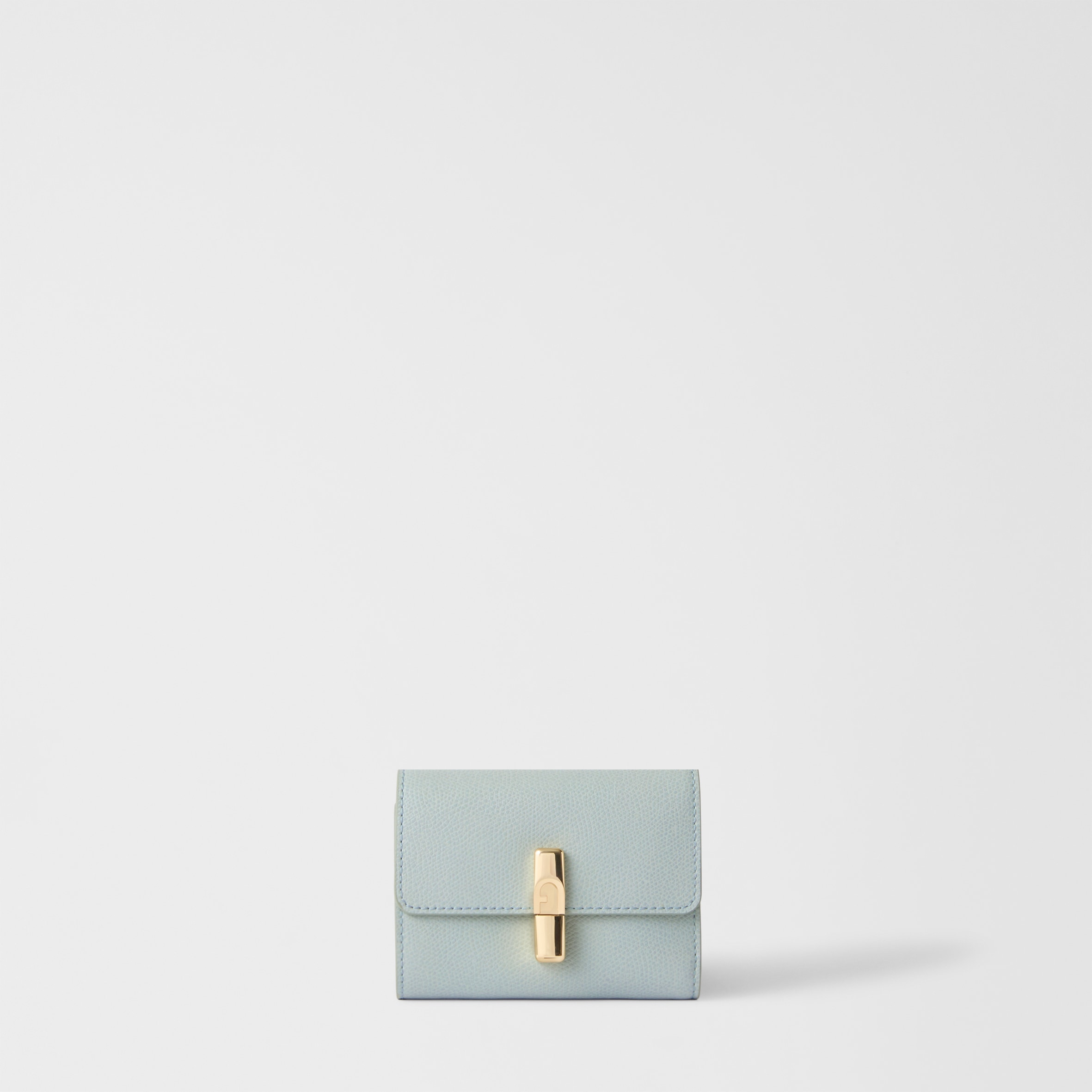 Furla Donna Blu Iride Portafoglio Compatto S Nebbia Gray Pelle Stampata - Immagine 1