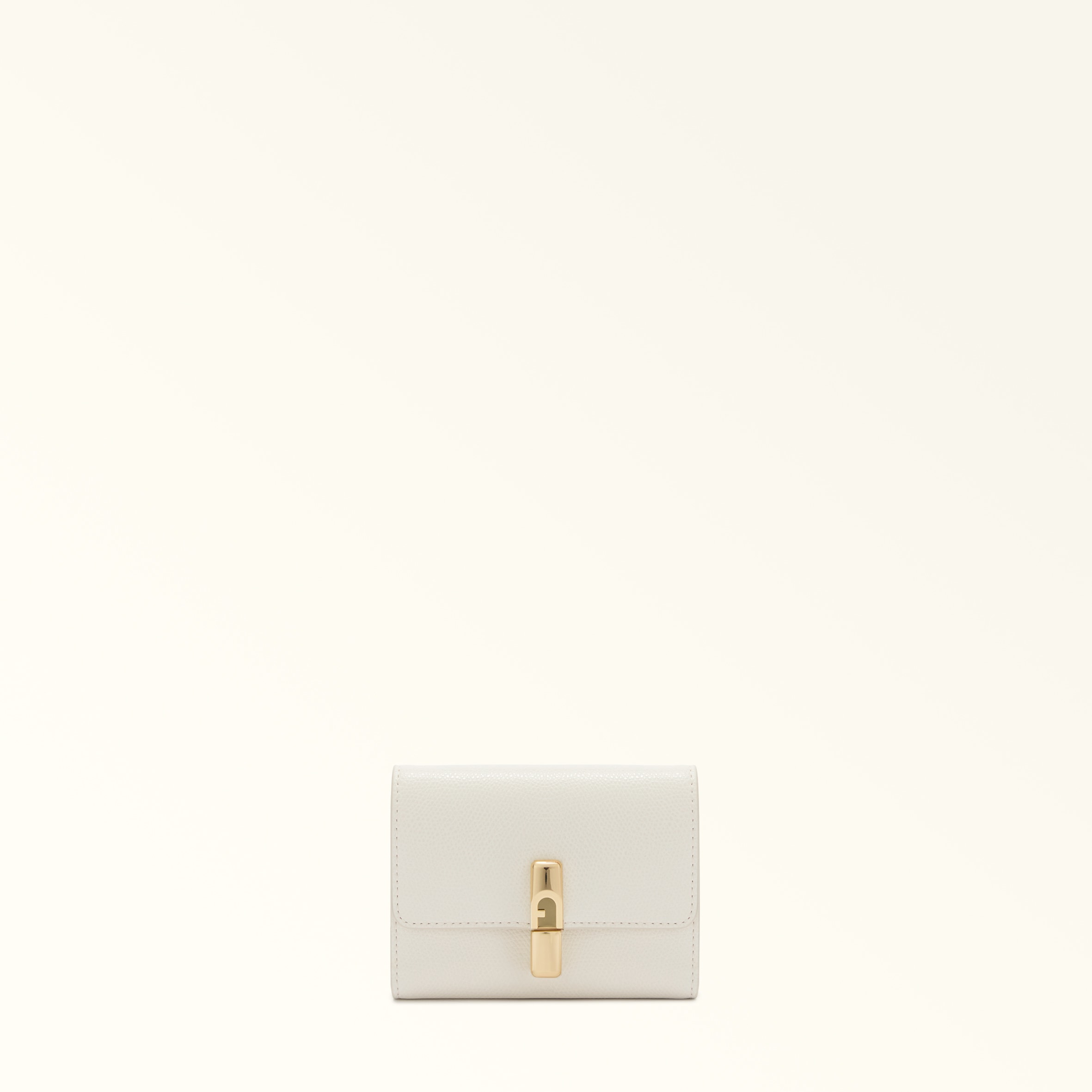 Furla Iride Compact Wallet S Panna White Textured Leather Woman